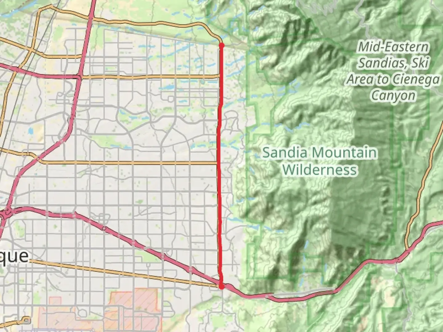 An image depicting the trail Tramway Trail and its surrounding area.