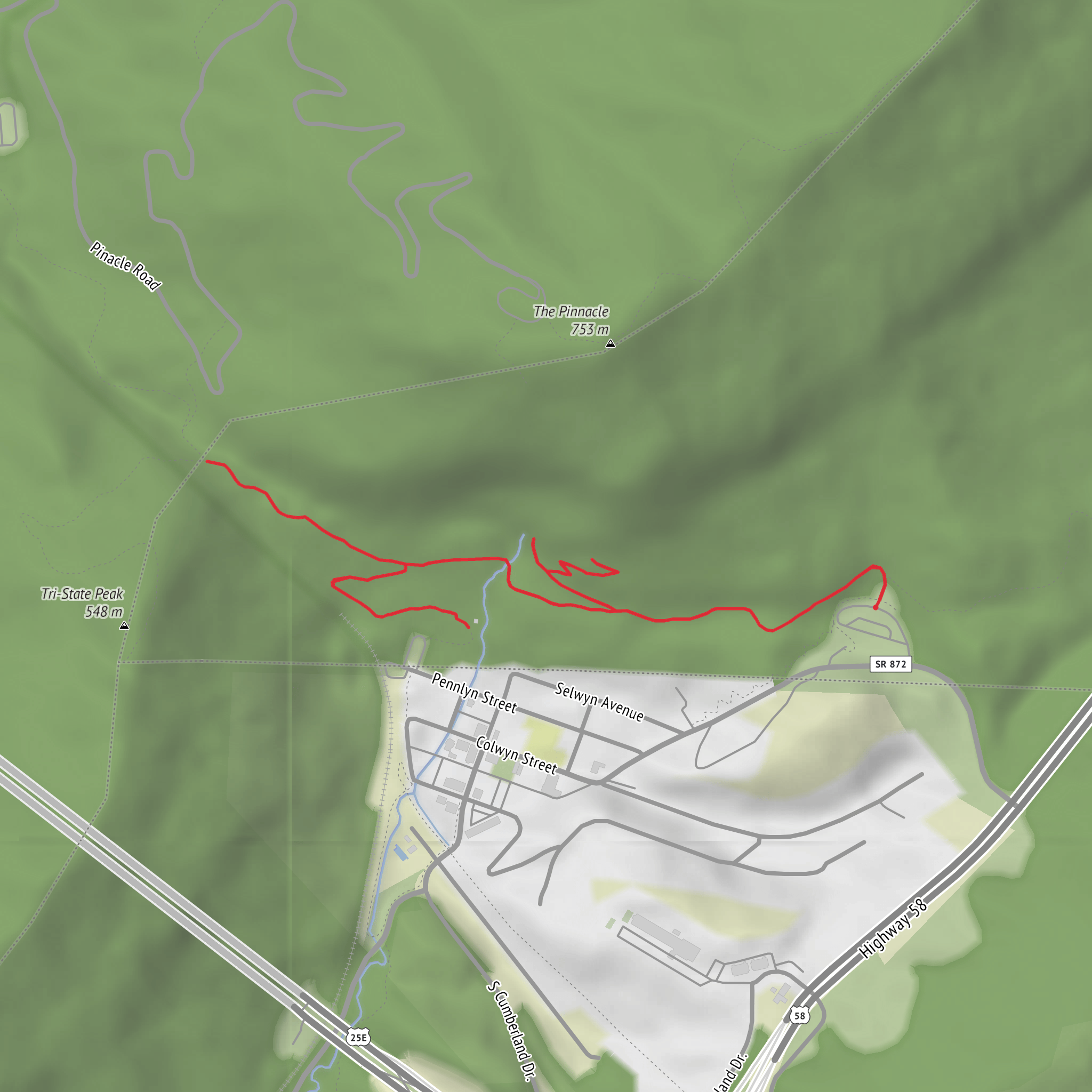 Gap Cave and Cumberland Gap via Wilderness Road Trail mobile static map