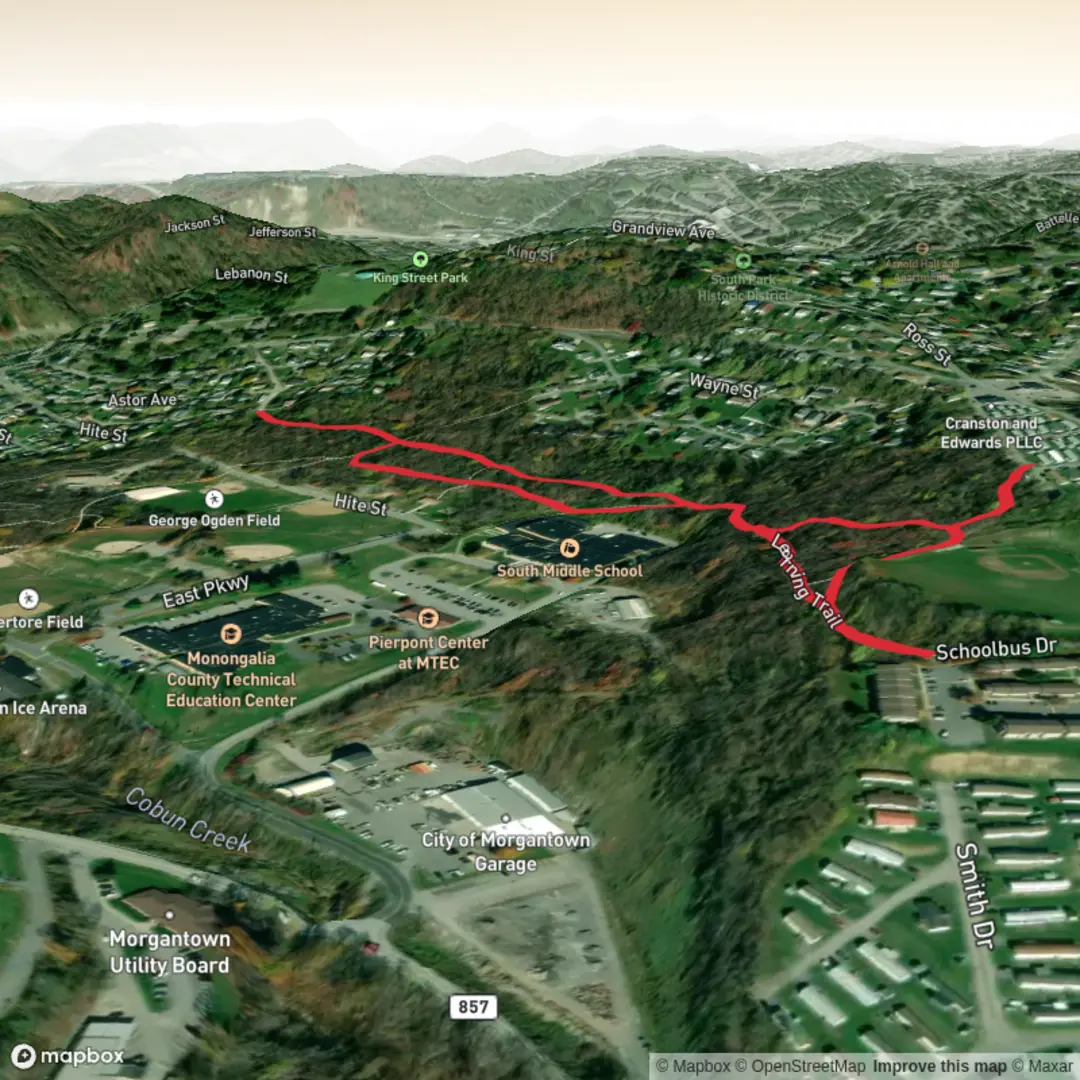 An image depicting the trail Learning Trail and its surrounding area.