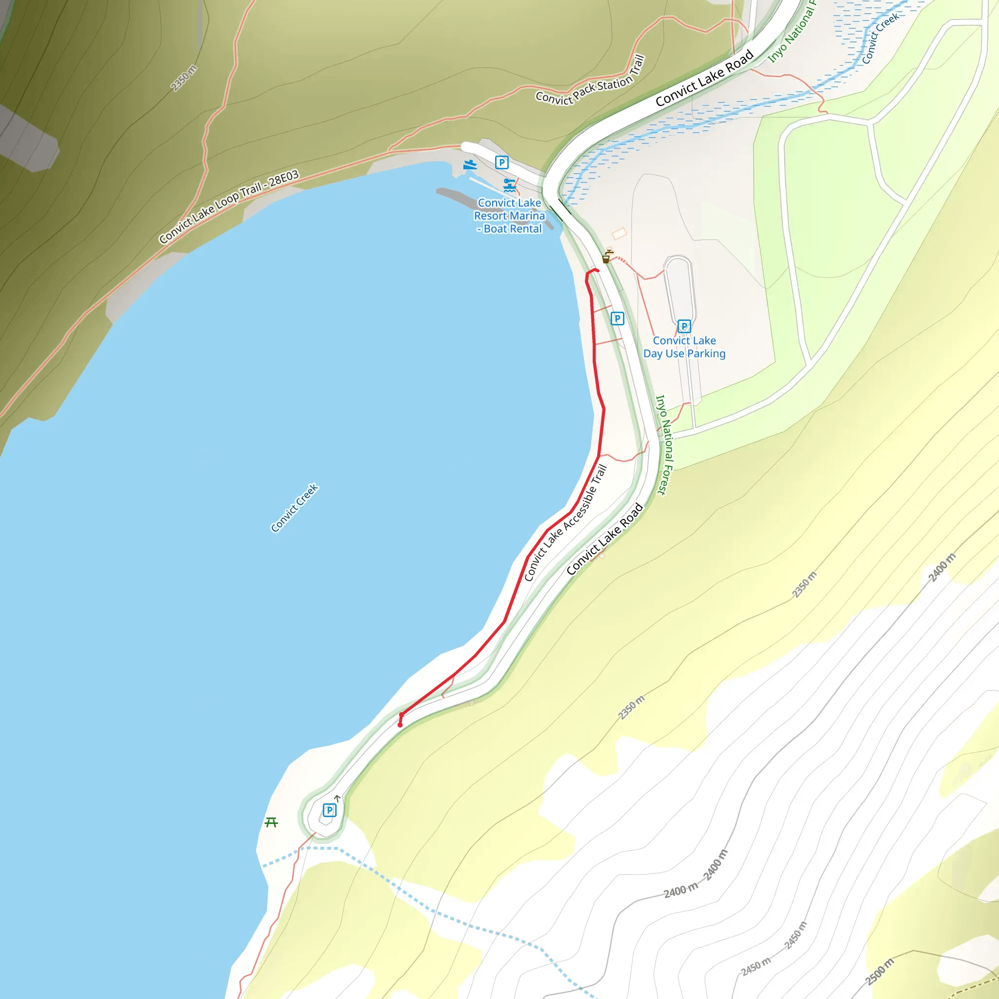 Convict Lake Accessible Trail mobile static map