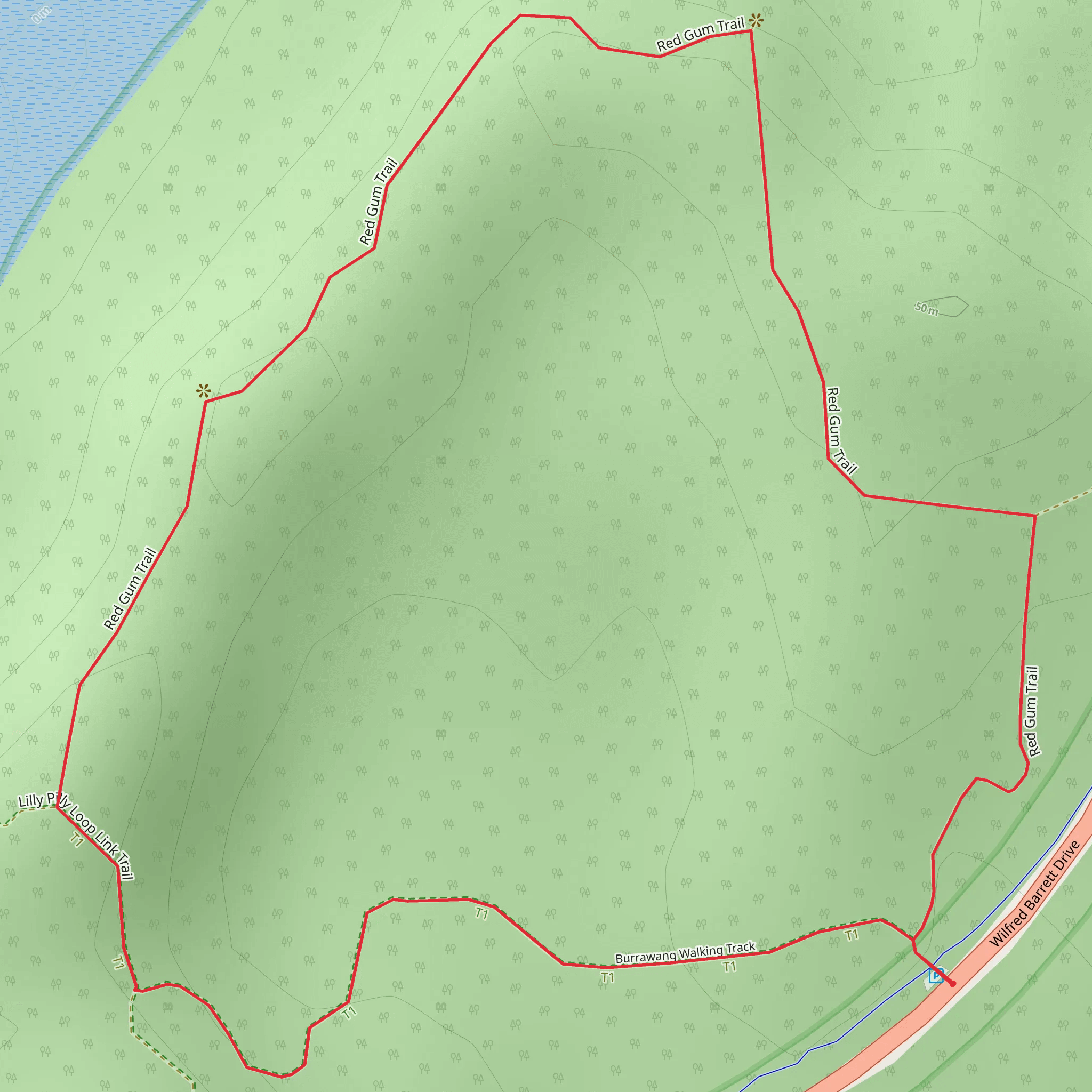 Red Gum Trail mobile static map