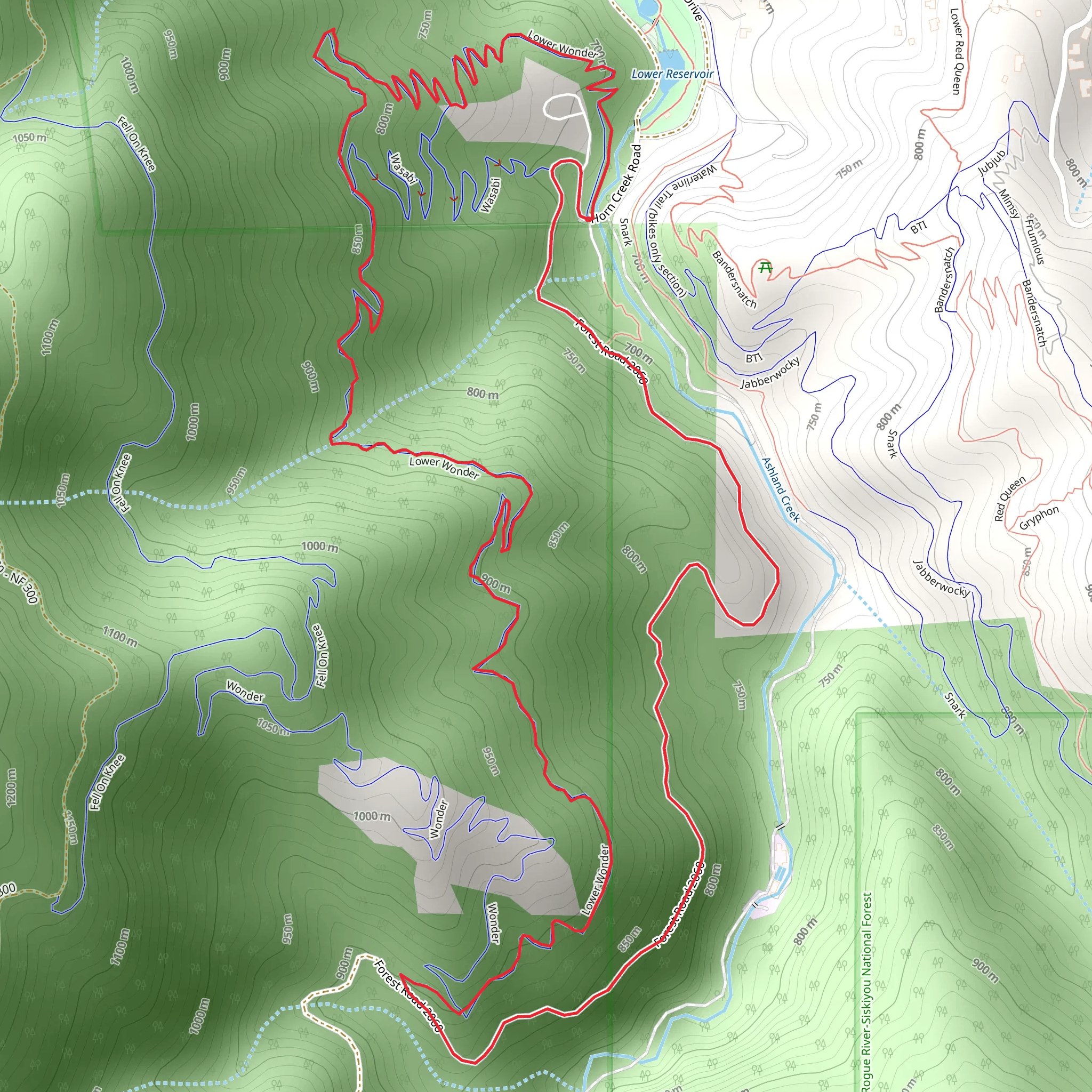 Lower Wonder Loop Trail mobile static map