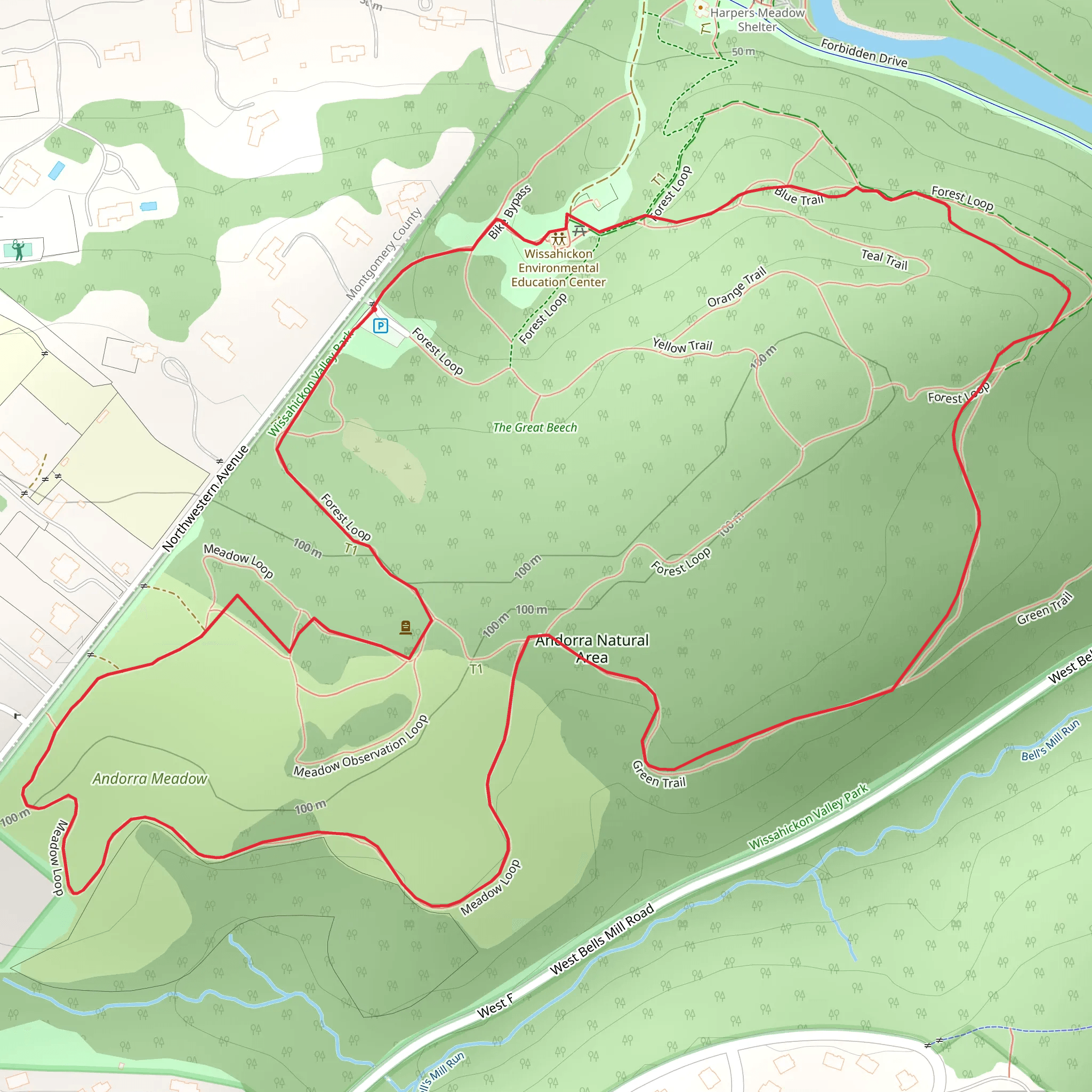 Andorra Natural Area Loop mobile static map