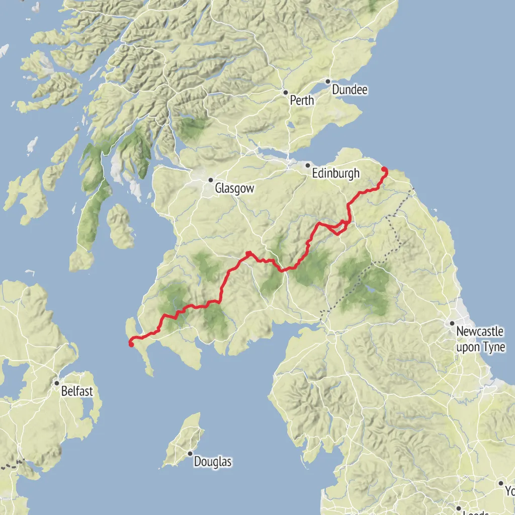 Southern Upland Way mobile static map