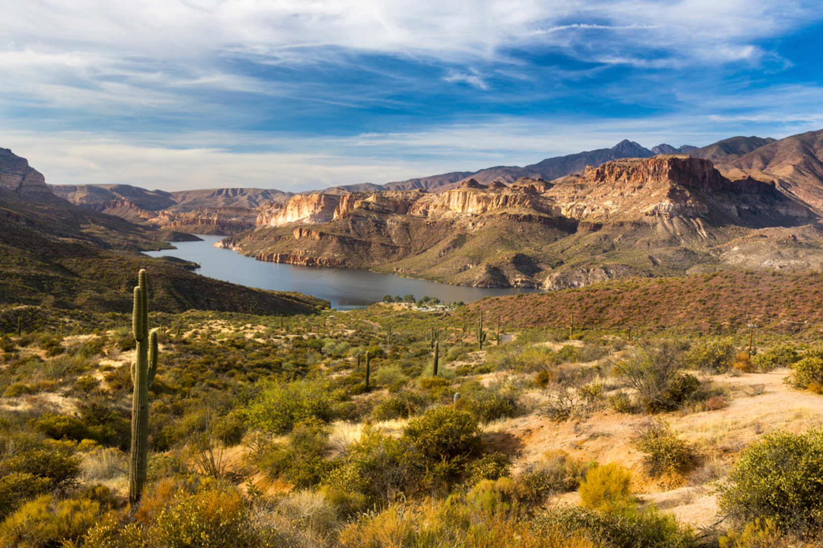An image depicting the trail Reavis Ranch Trail and its surrounding area.
