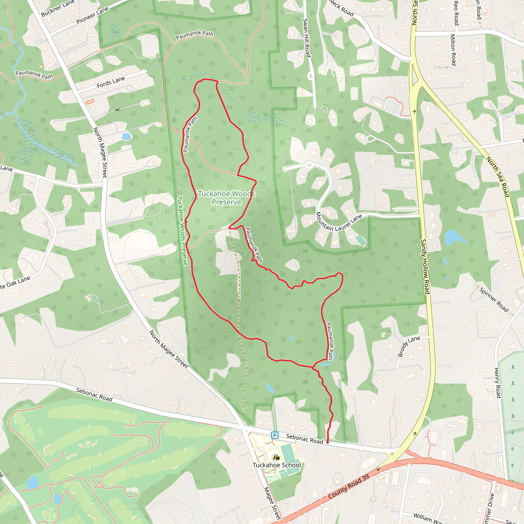 Paumanok Path Loop from Sebonac Road mobile static map
