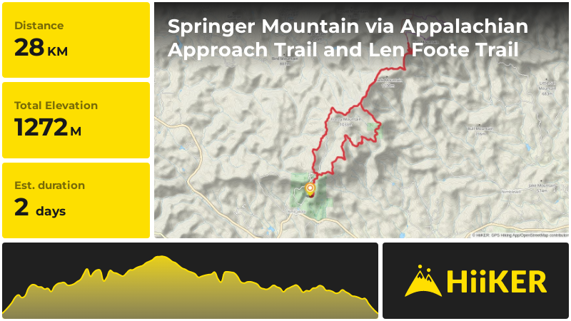 Springer Mountain via Appalachian Approach Trail and Len Foote Trail