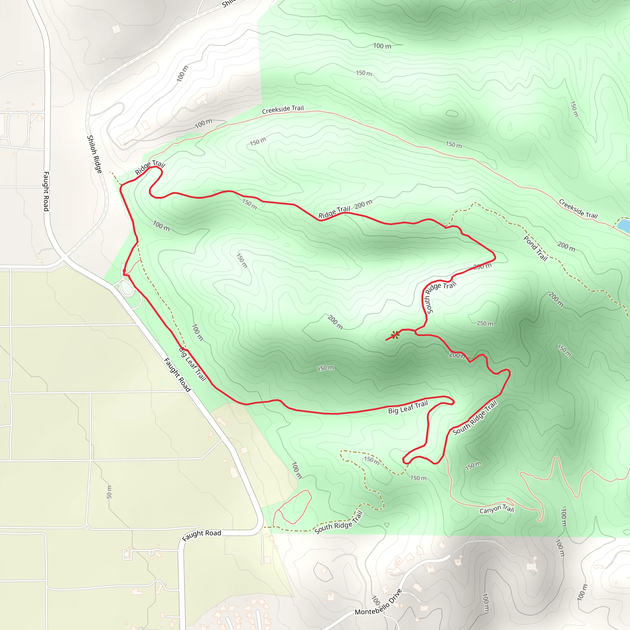Big Leaf - South Ridge Loop Trail mobile static map