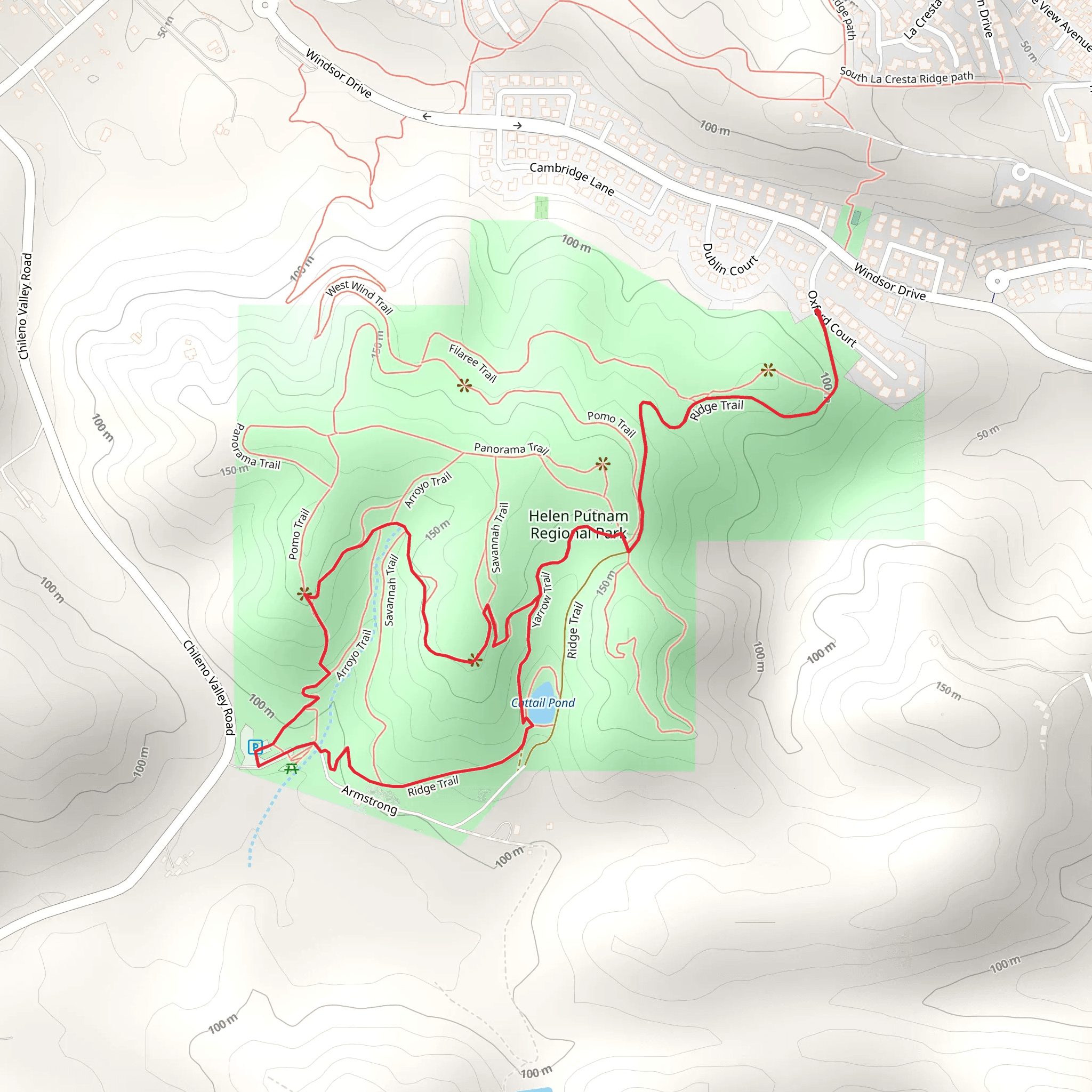 Ridge, Arroyo and Savannah Loop Trail mobile static map