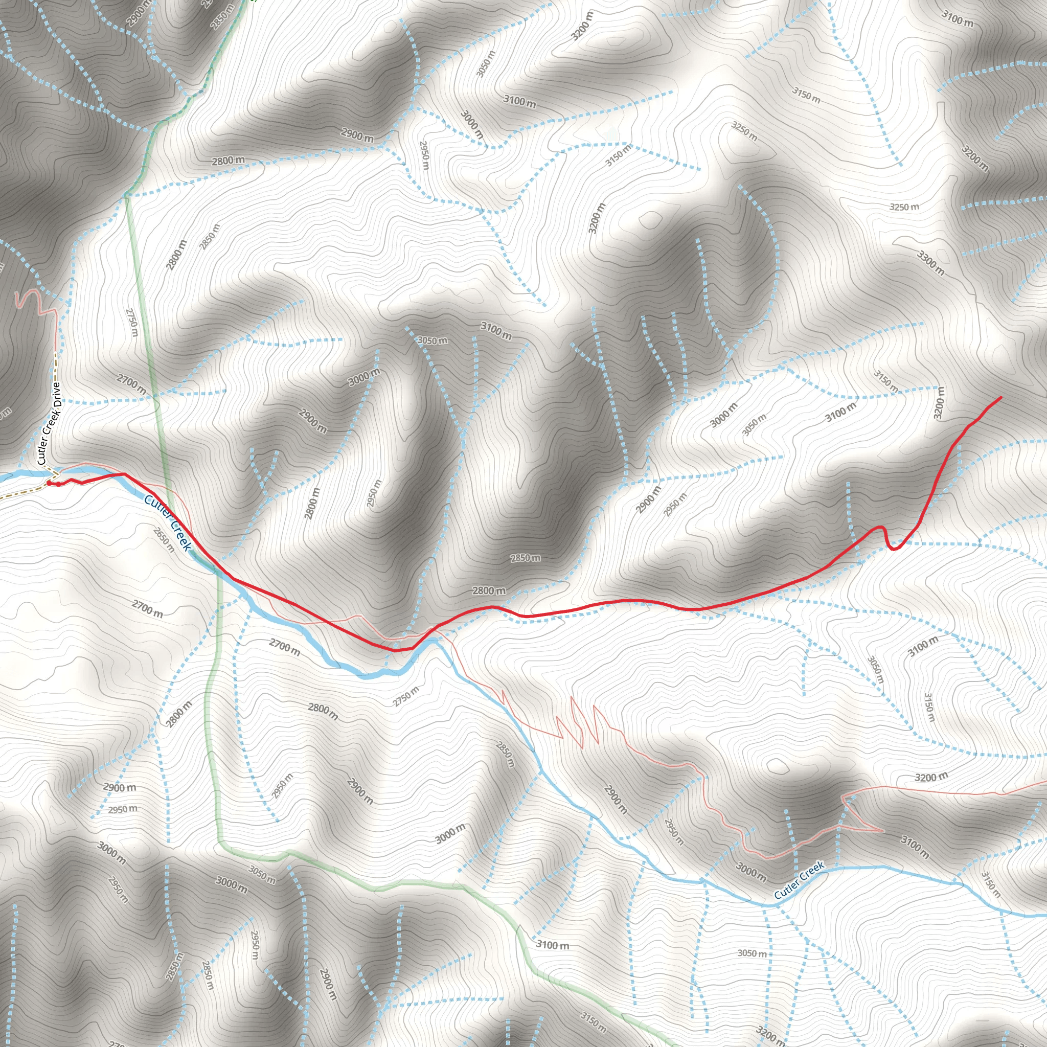 Left Fork Cutler Creek Trail mobile static map