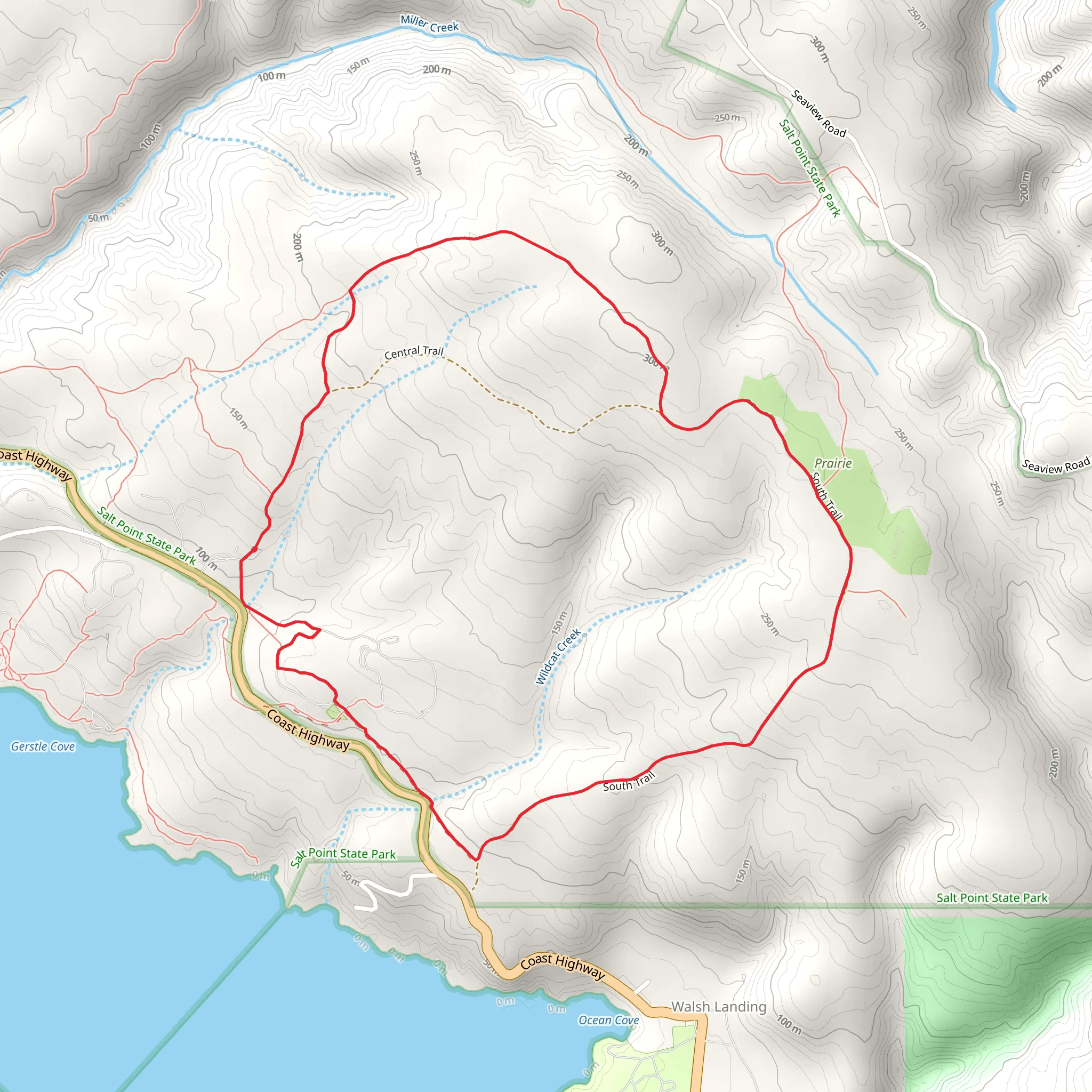 North and South Trail Loop from Coast Highway mobile static map