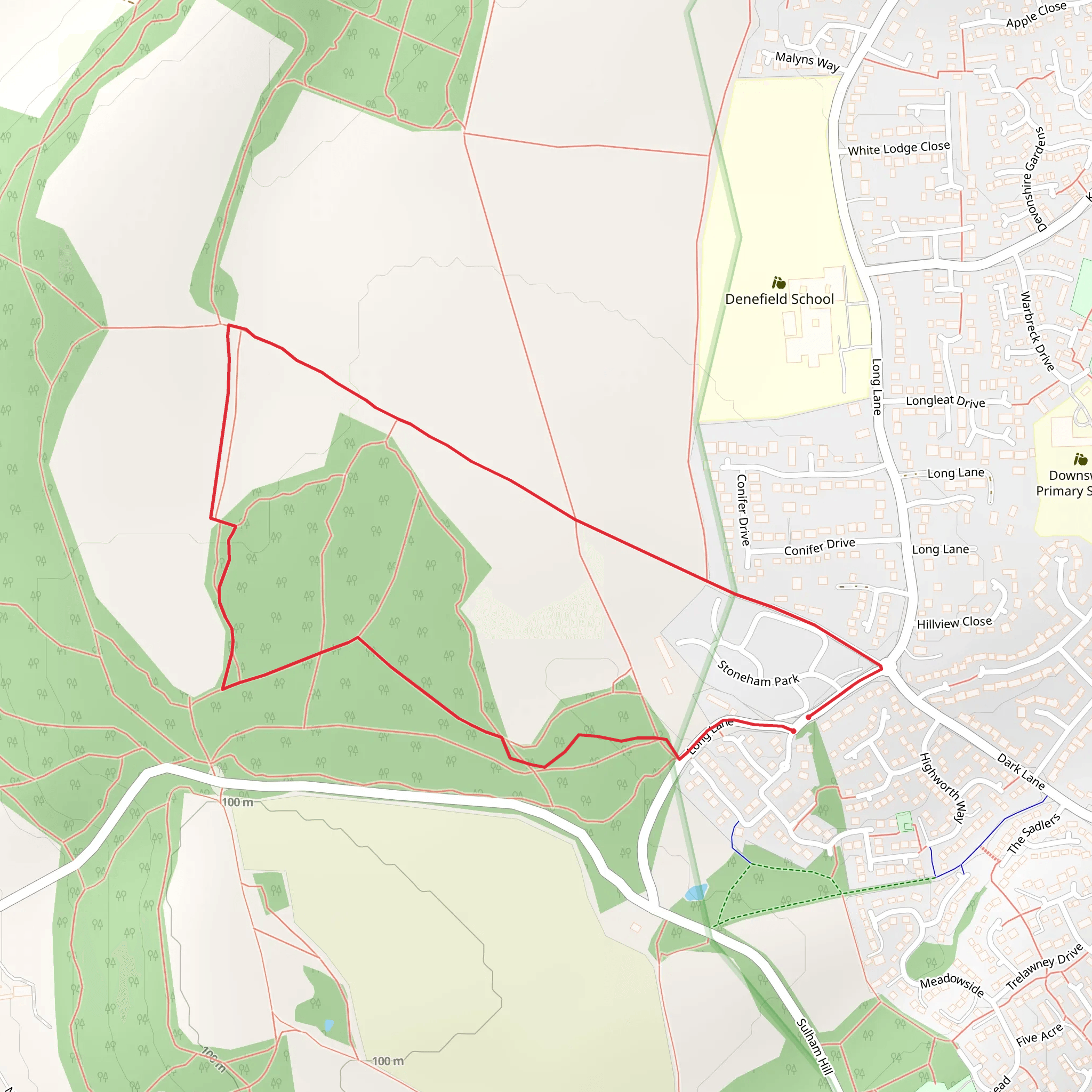 Vicarage Copse Loop mobile static map