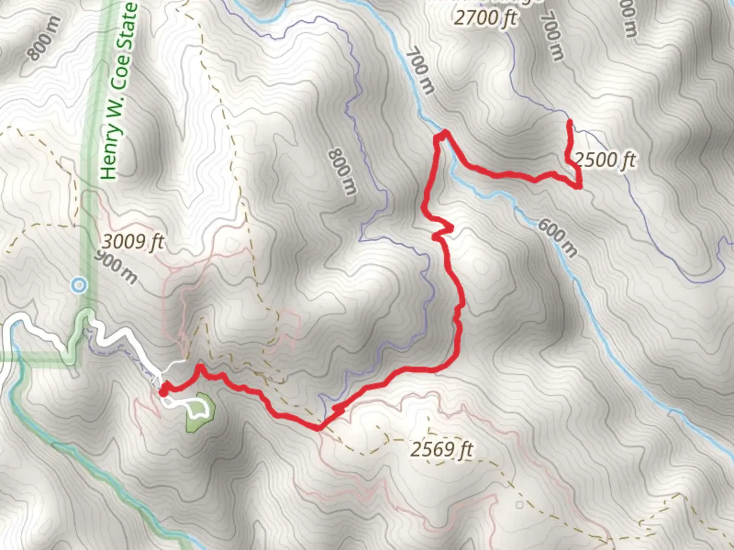 An image depicting the trail Corral and Fish Trail and its surrounding area.