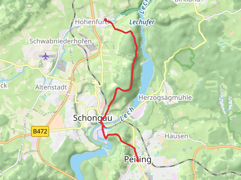 Hohenfurch to Peiting via Schwalbenstein