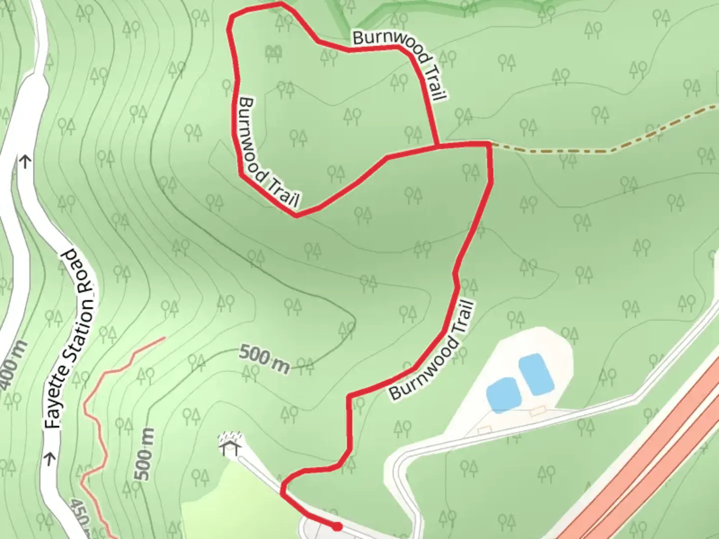 An image depicting the trail Burnwood Loop Trail and its surrounding area.
