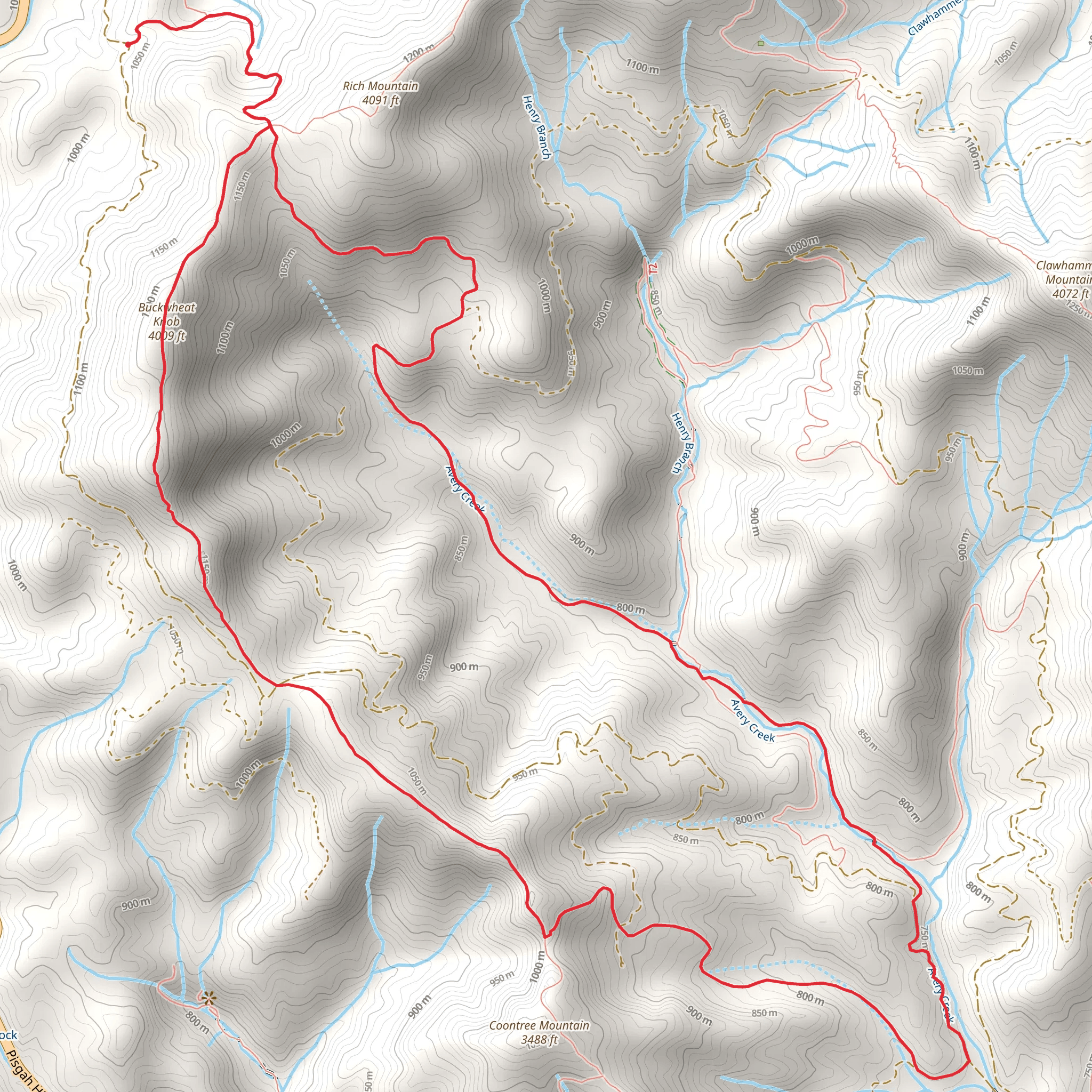 Avery Creek Loop Trail mobile static map