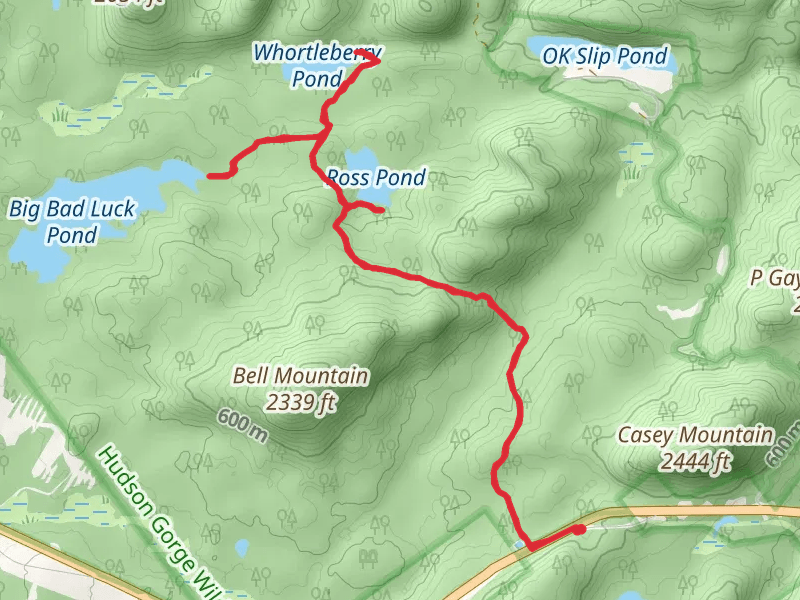 Ross Pond-Big Bad Luck Pond-Whortleberry Pond Trail