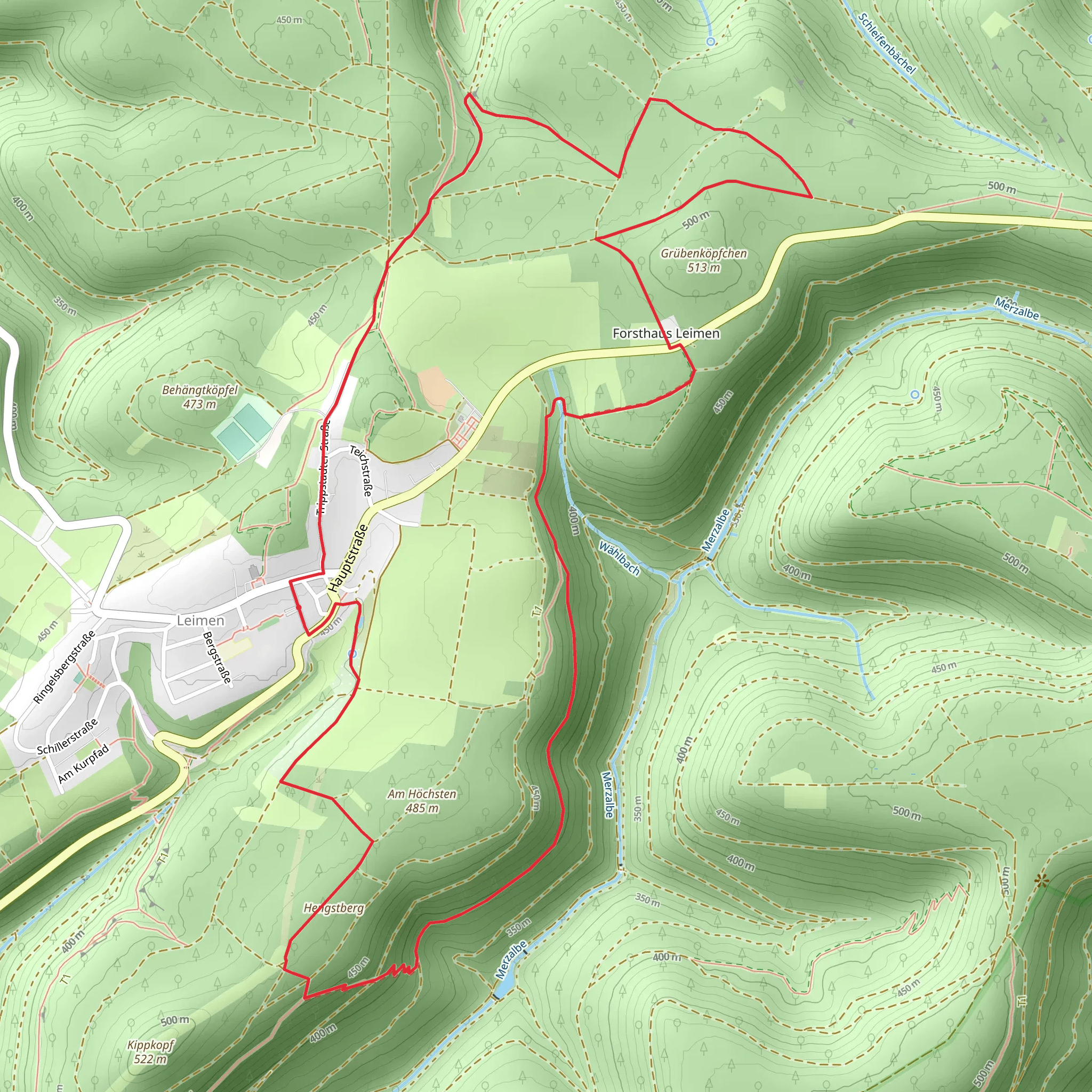 Forsthaus Leimen Loop mobile static map