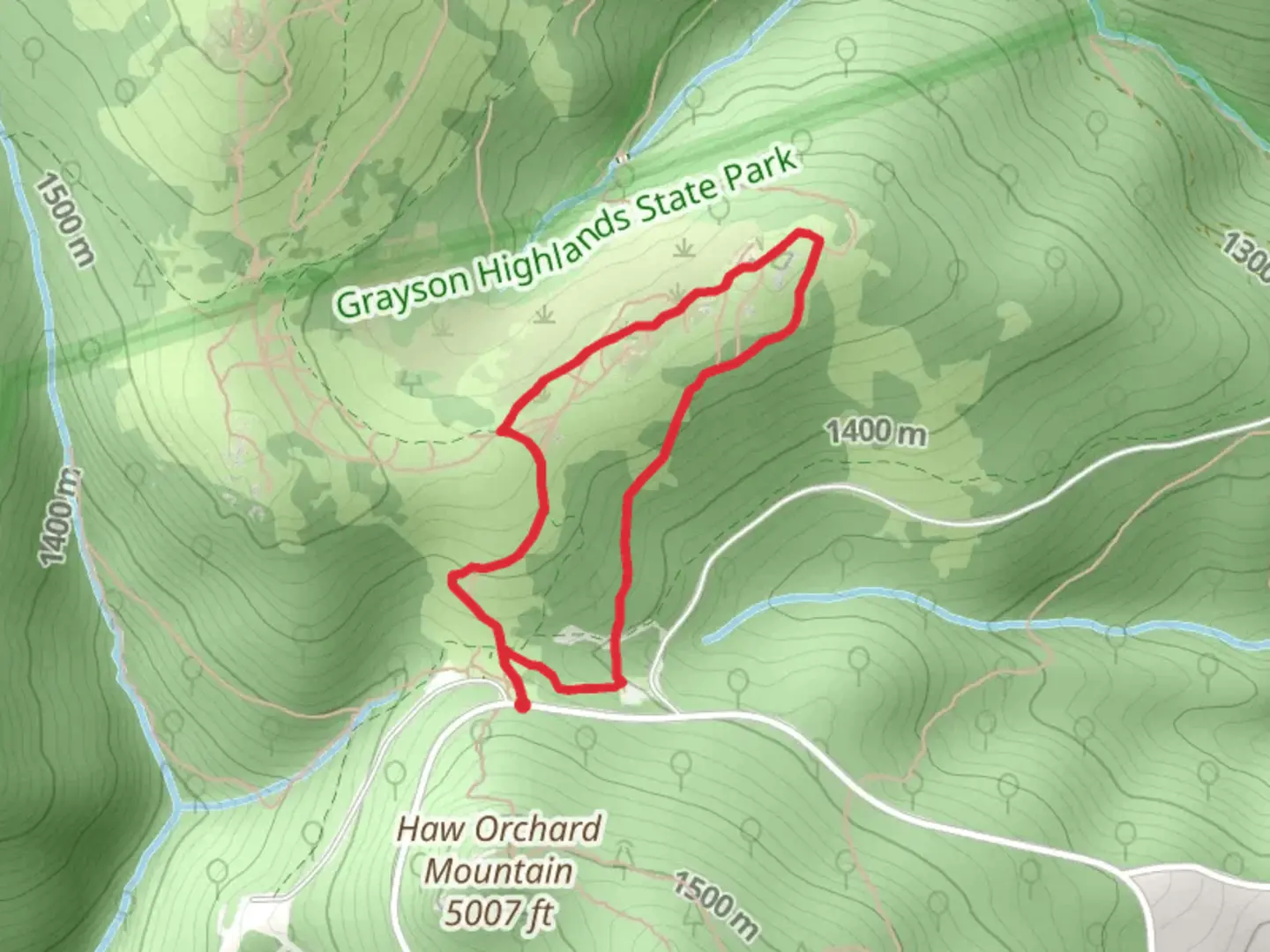 An image depicting the trail Rhododendron and Massie Gap Loop Trail and its surrounding area.