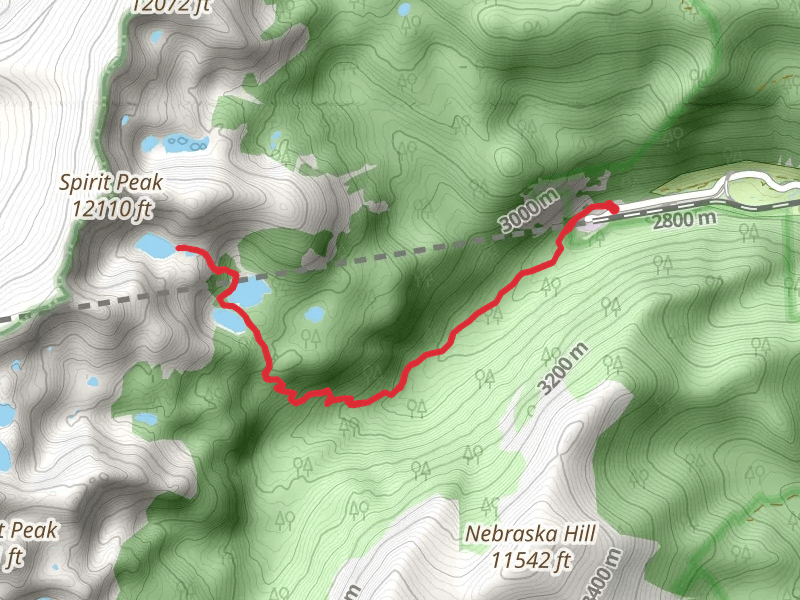 Crater Lakes via South Boulder Creek Trail mobile static map