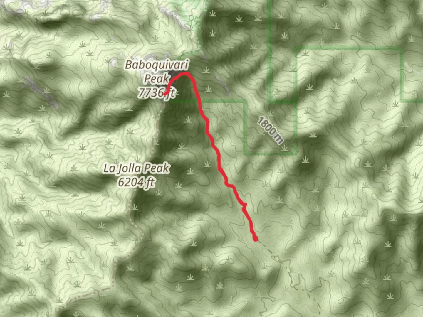 An image depicting the trail Thomas Canyon Wash and its surrounding area.