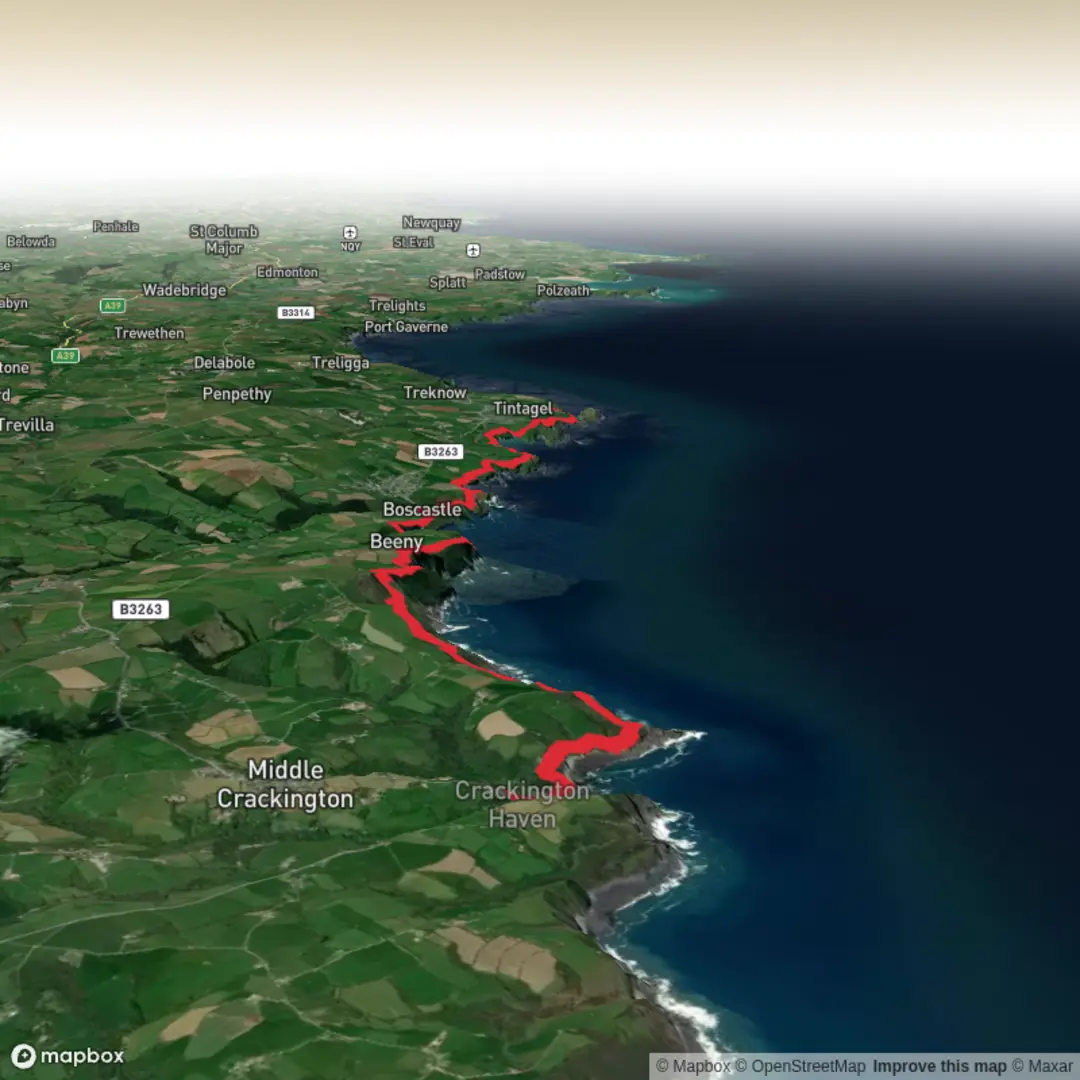 An image depicting the trail Crackington Haven to Tintagel - South West Coast Path and its surrounding area.