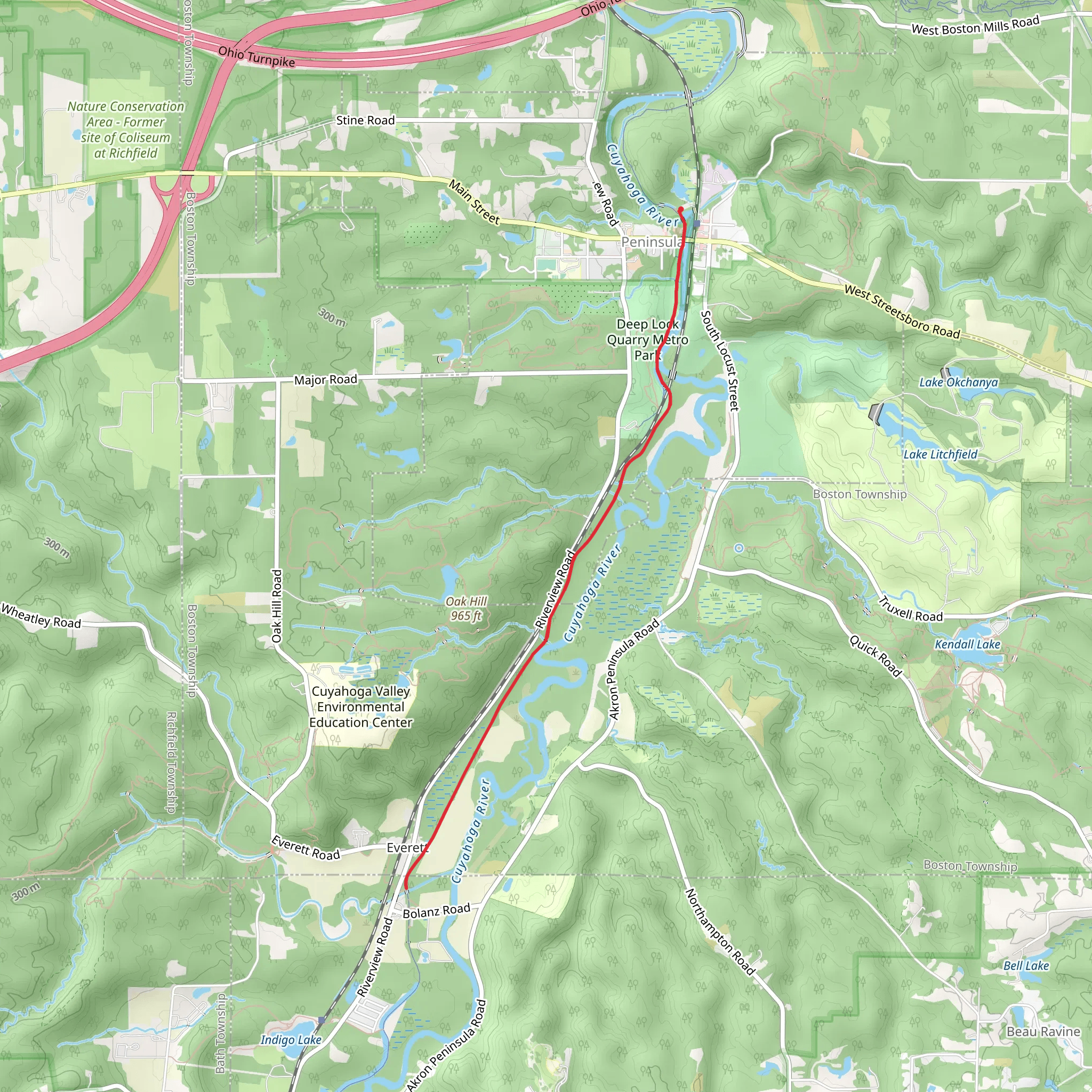 Ohio and Erie Canal Towpath Trail - Peninsula mobile static map