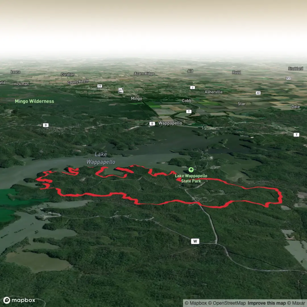 An image depicting the trail Lake Wappapello Trail Loop and its surrounding area.