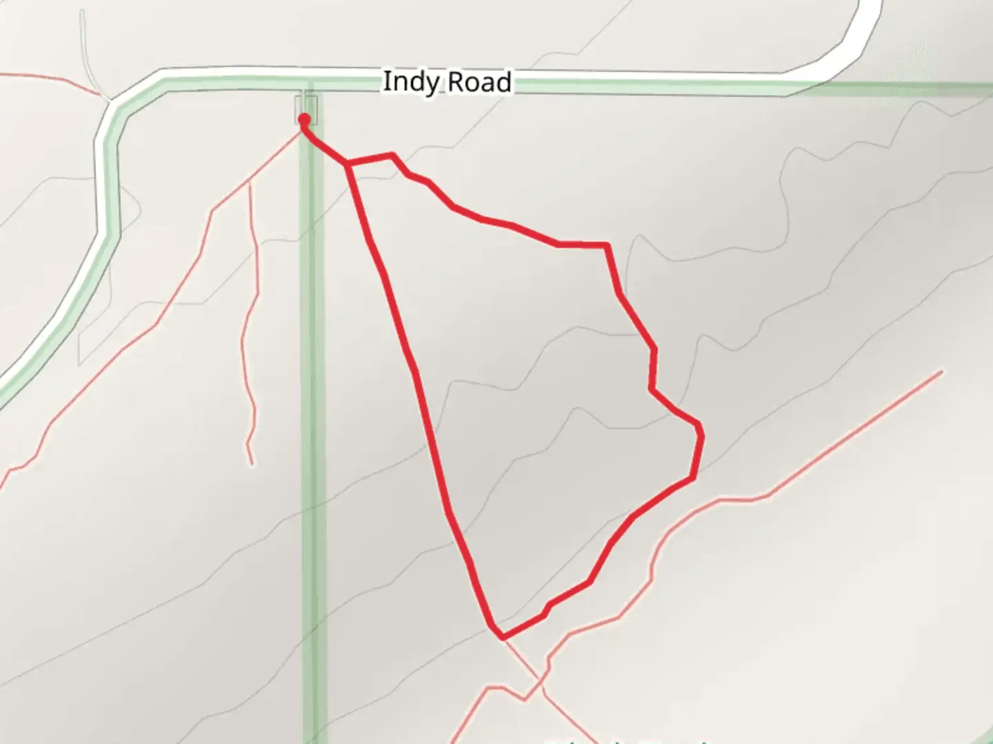 An image depicting the trail Indy Road Loop and its surrounding area.