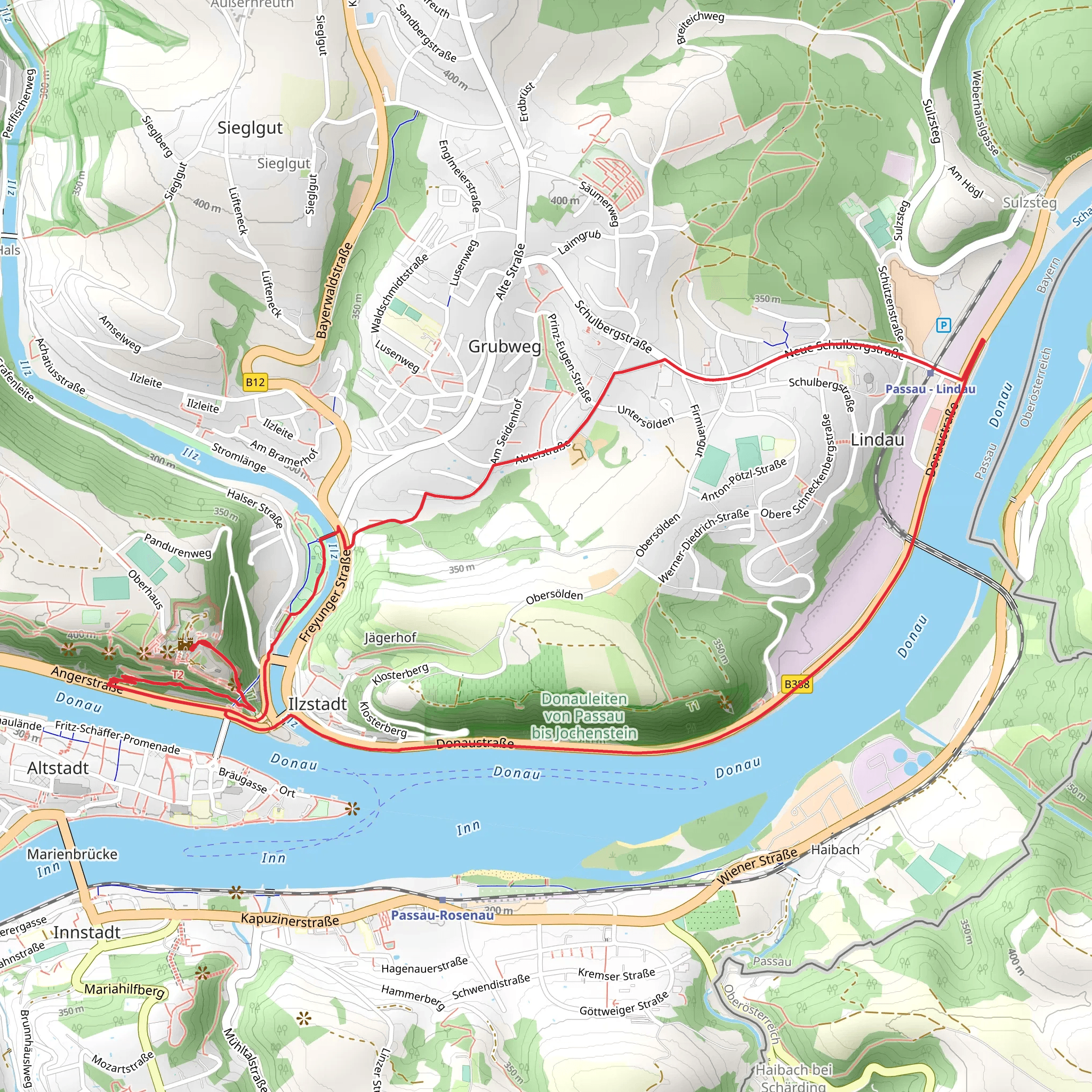 Ilzstadt and Lindau Loop mobile static map