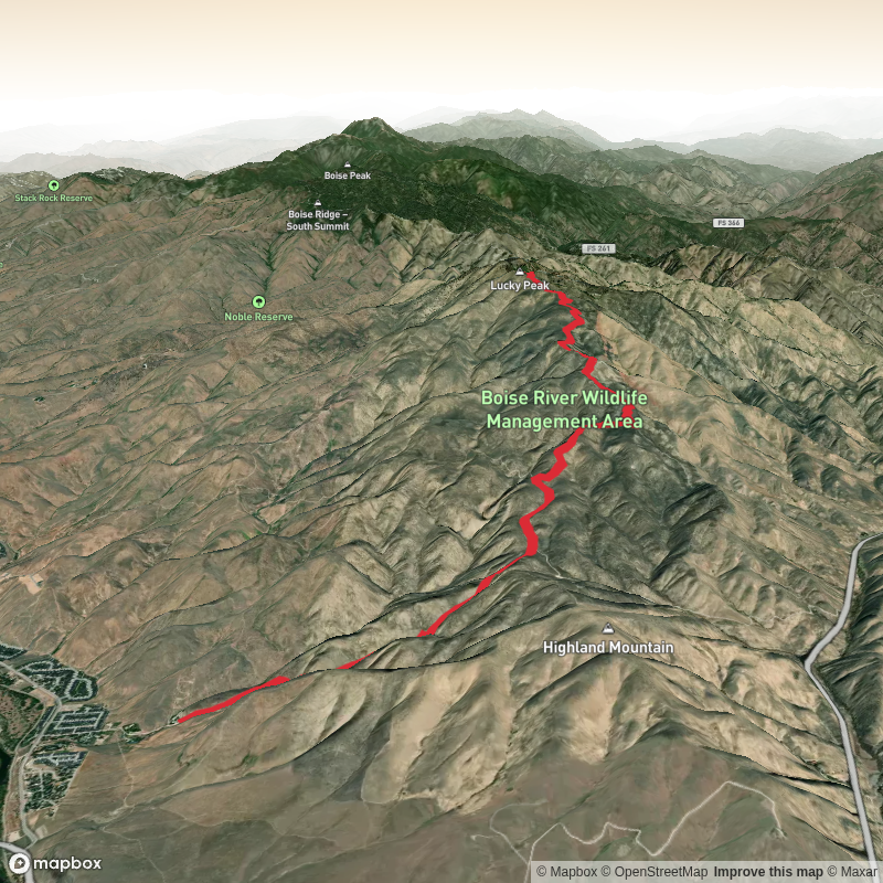 West Highland Valley Trail to Lucky Peak summit