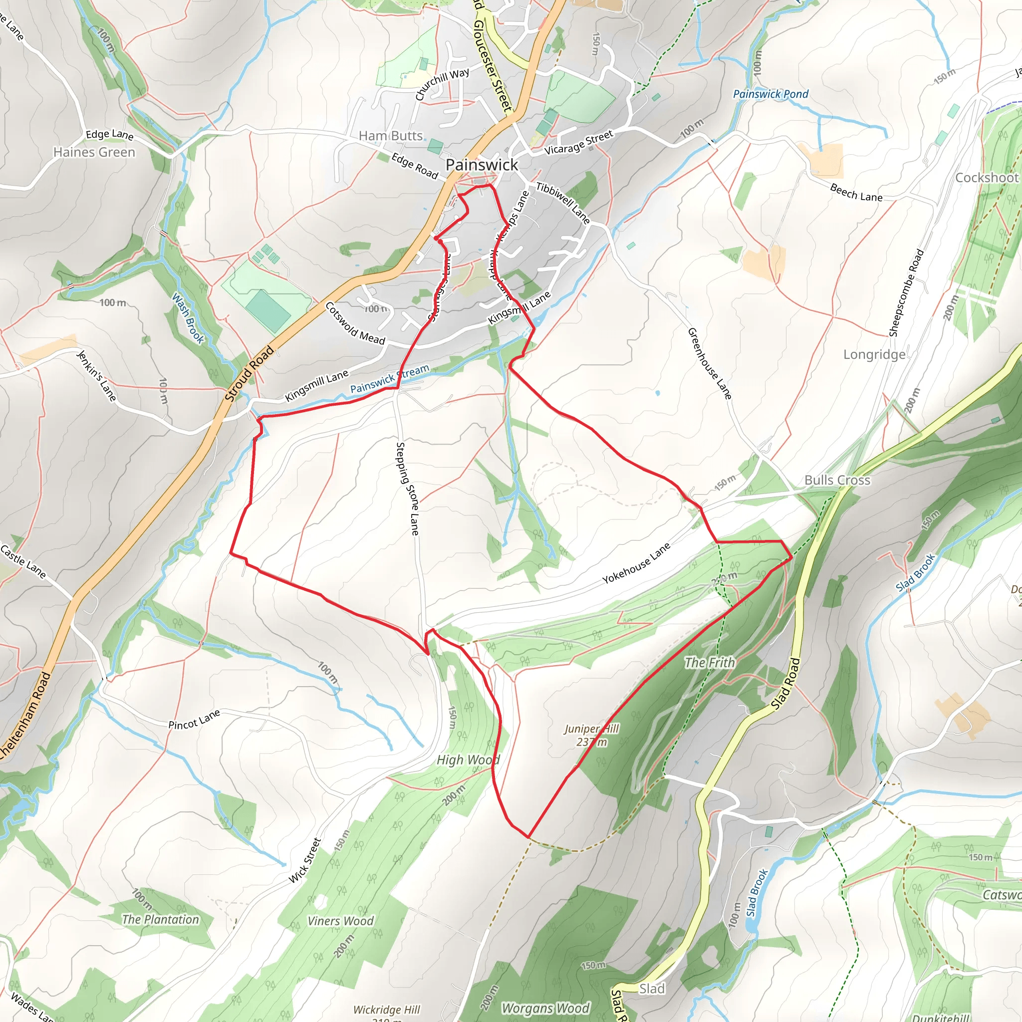 Circular Walk up to Frith Wood mobile static map