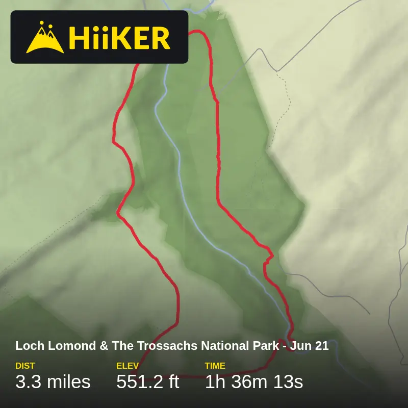A map preview of the recording Loch Lomond & The Trossachs National Park - Jun 21.