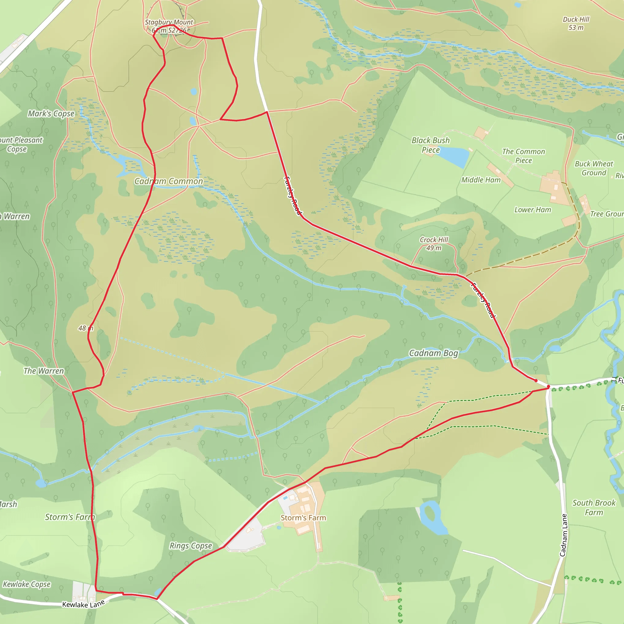 Stagbury Mount and Rings Copse Loop mobile static map