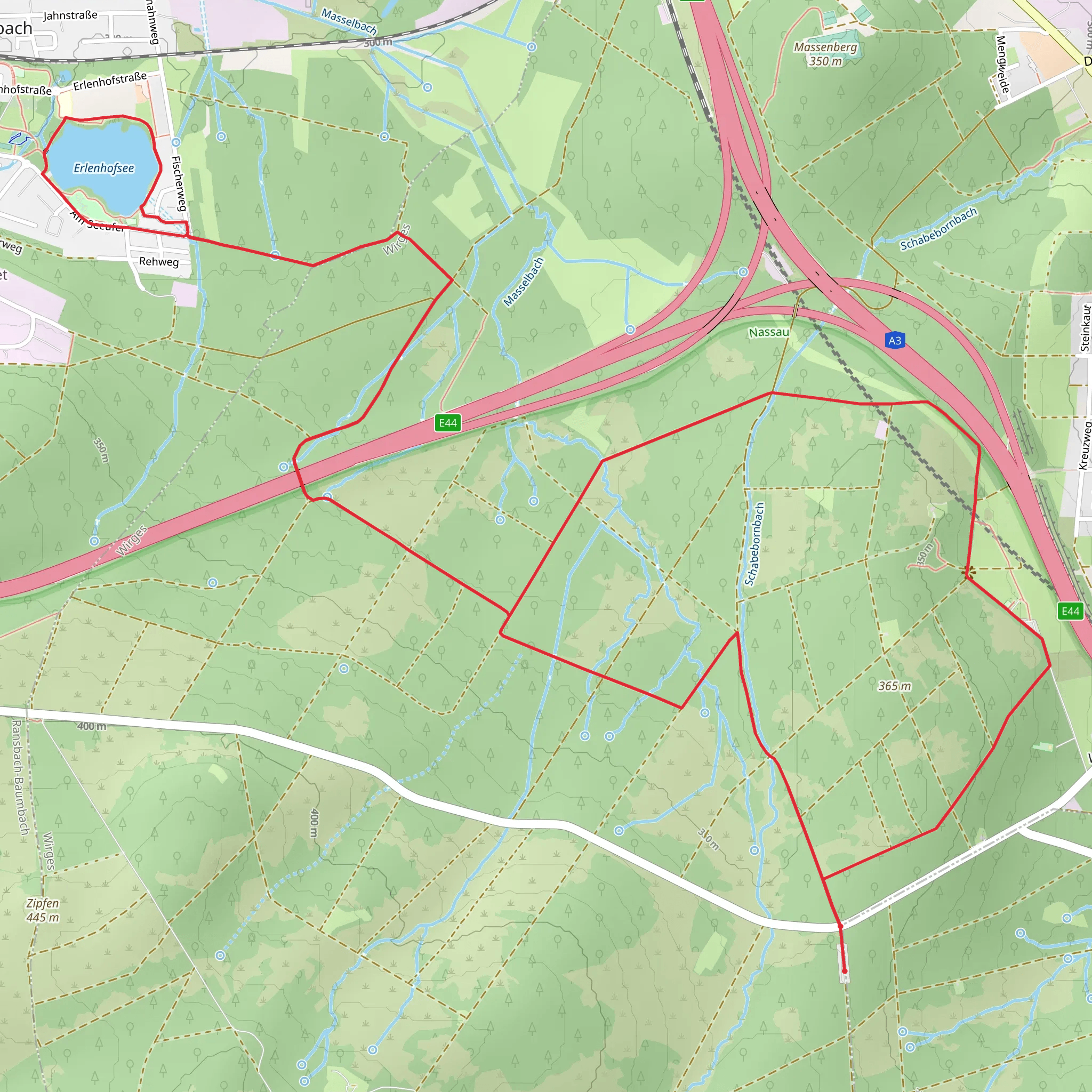 Erlenhofsee via Koeppelweg mobile static map