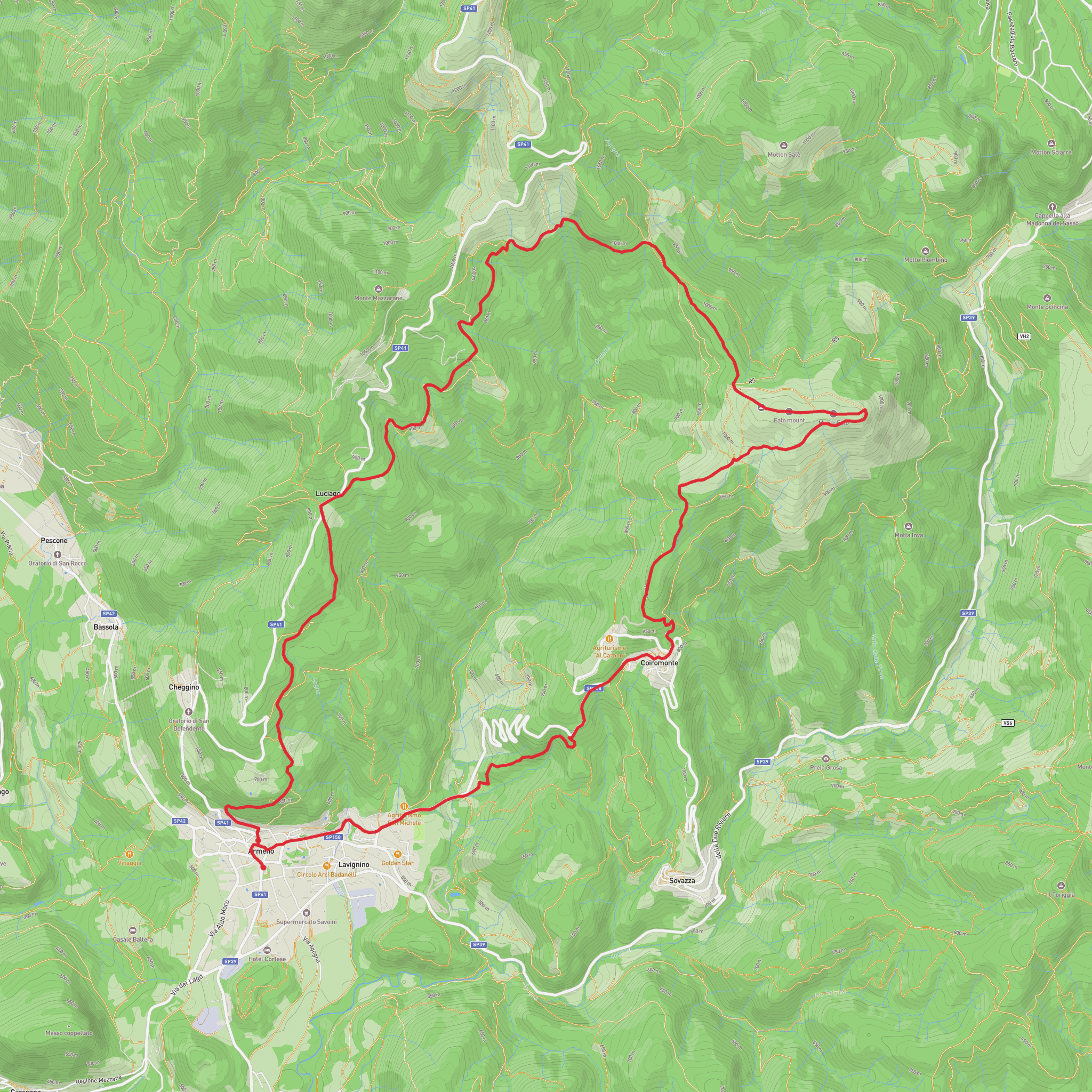Monte del Falò (anello da Armeno) mobile static map