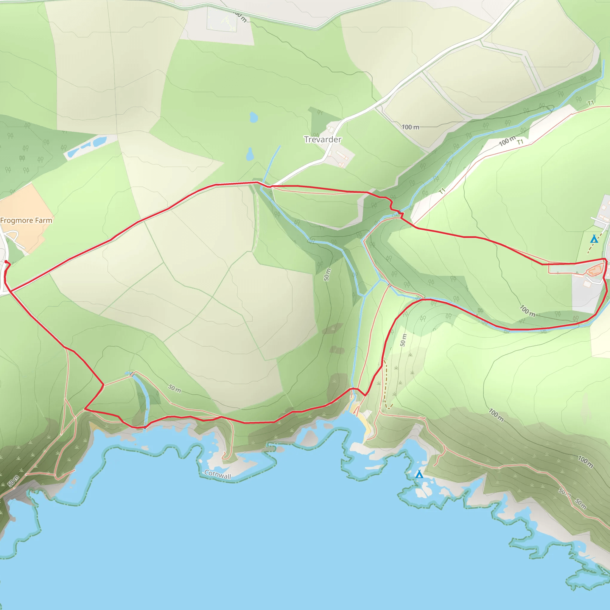 Lantivet and Lansallos Walk mobile static map