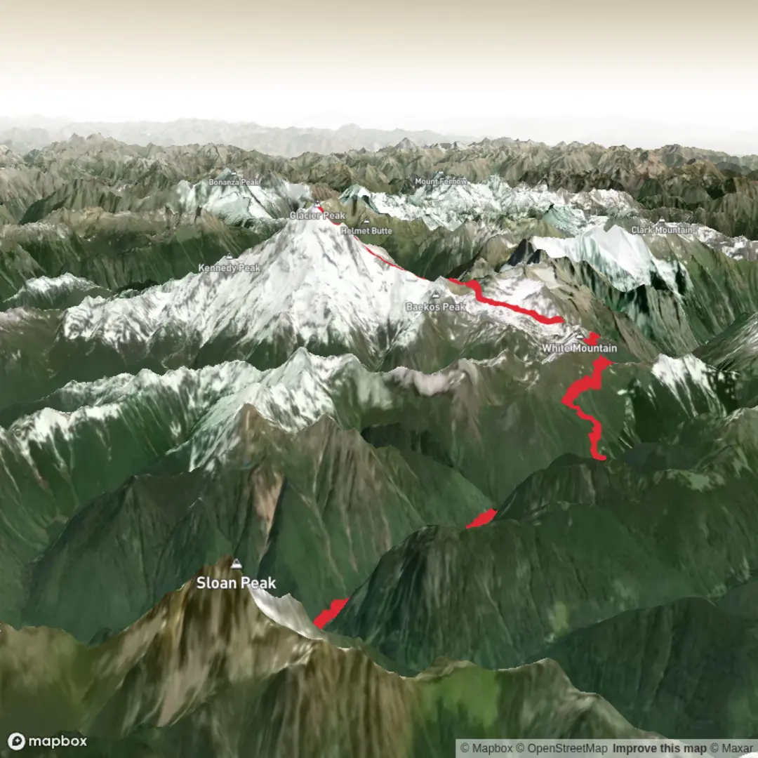 An image depicting the trail Glacier Peak and its surrounding area.