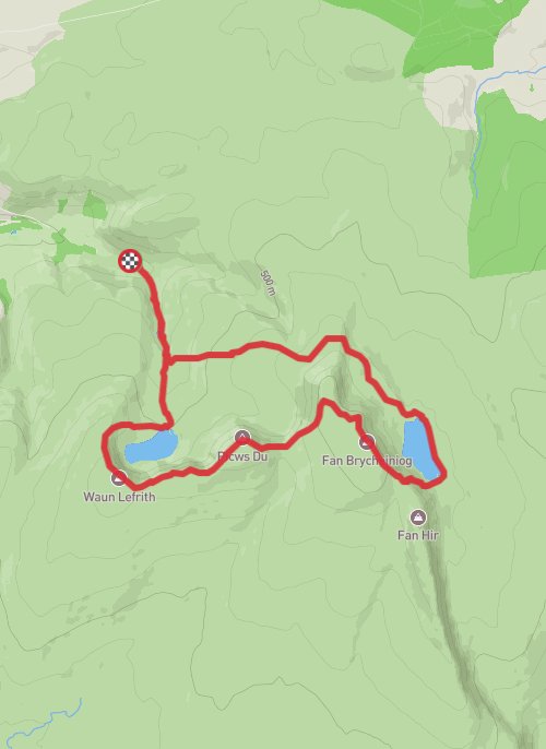 A map preview of the recording Llyn y fan.