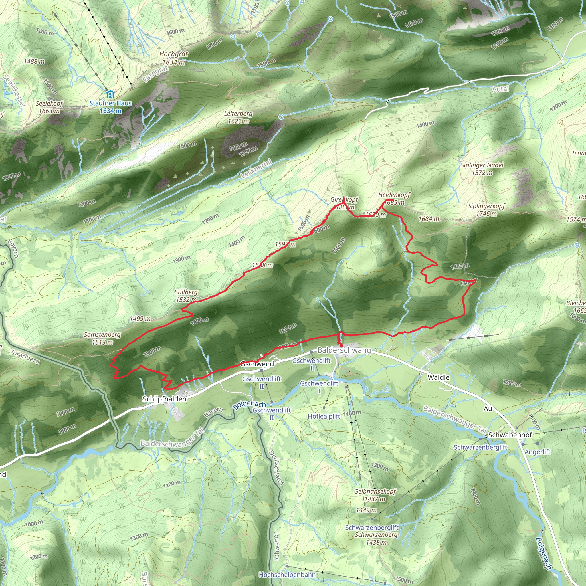 Heidenkopf and Girenkopf via Wanderwg 4 mobile static map