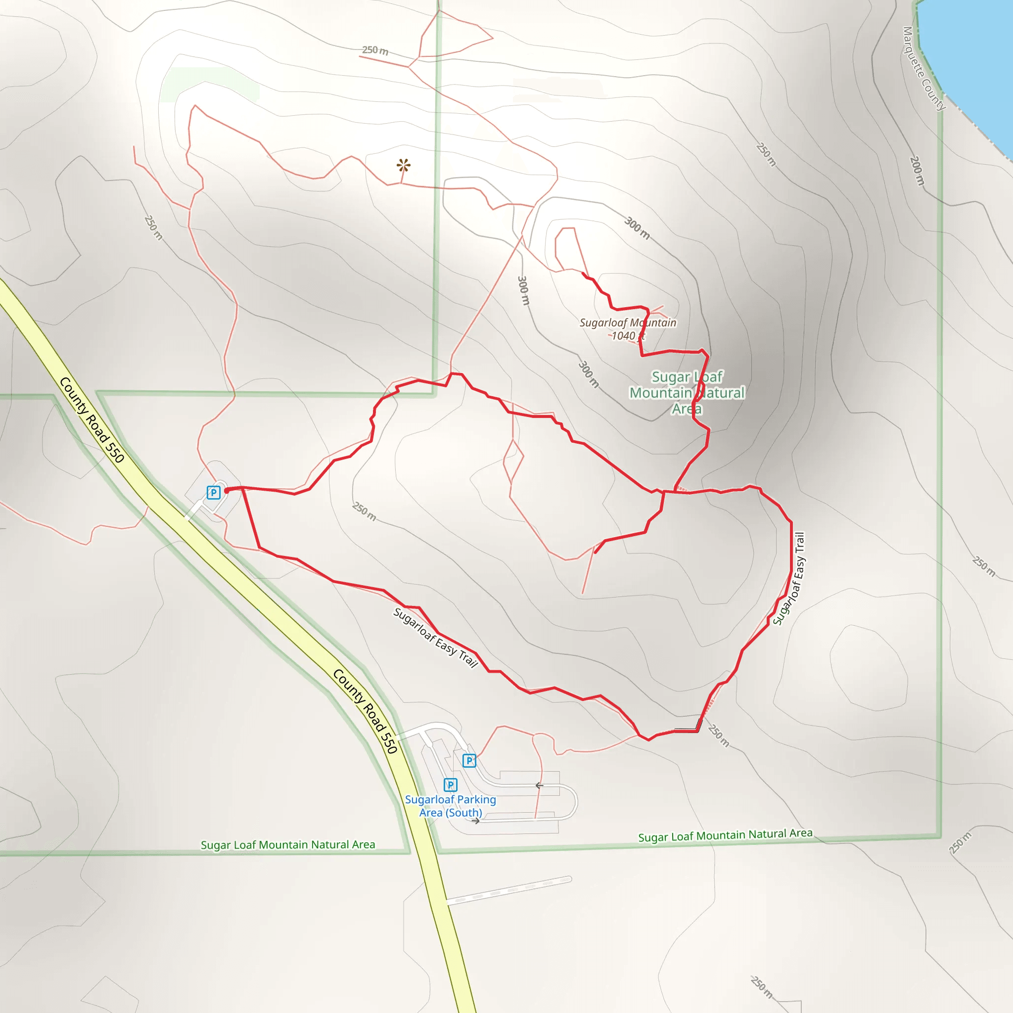 Sugarloaf Easy Trail and Sugarloaf Difficult Loop Trail mobile static map