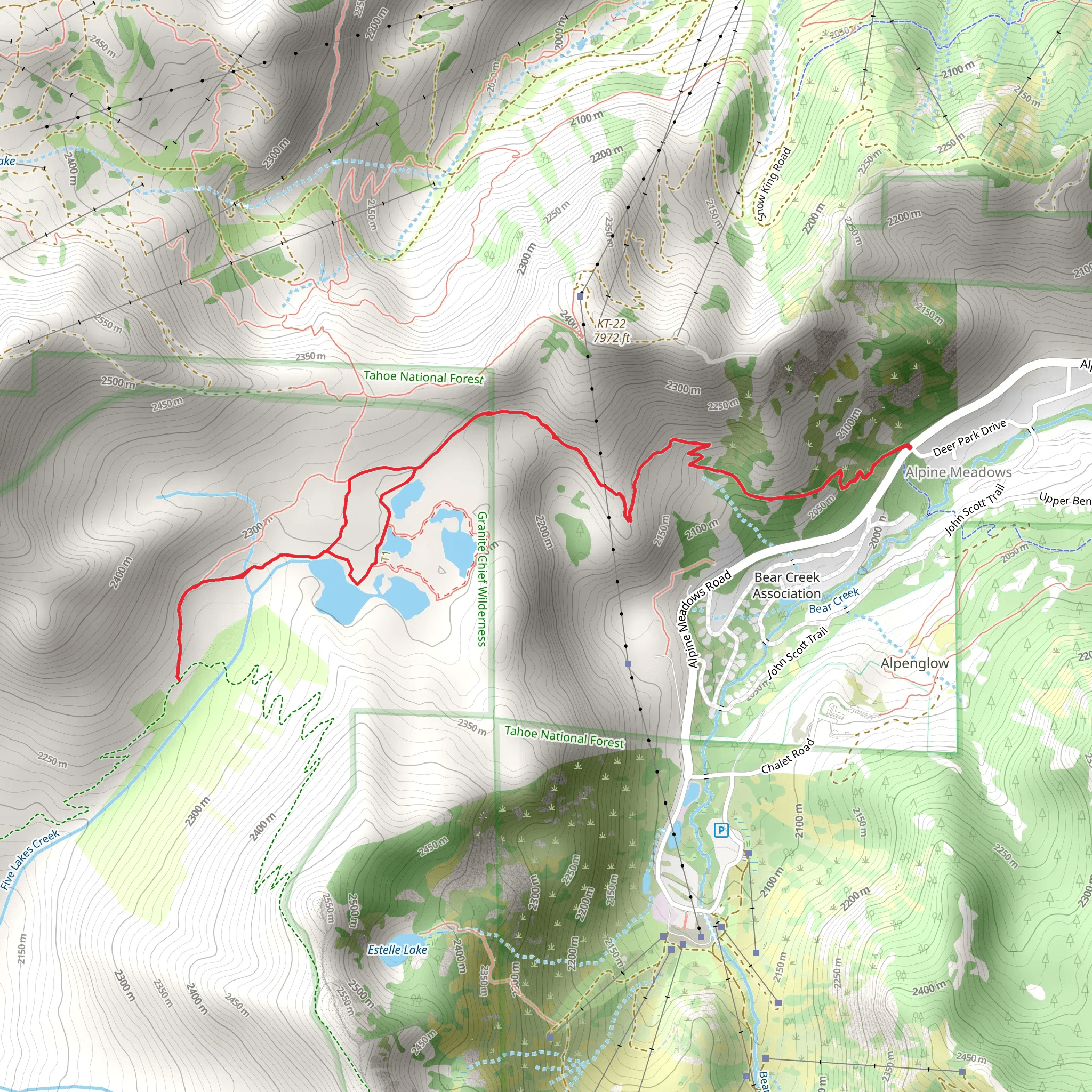 Five Lakes Trail mobile static map