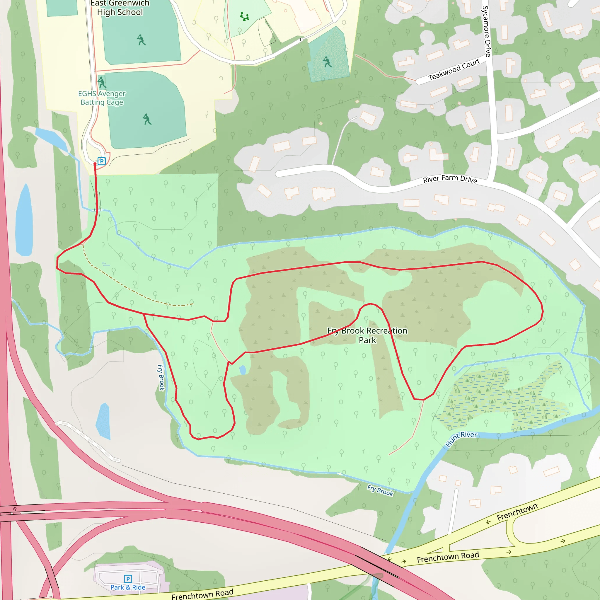 Fry Brook Recreation Park Loop mobile static map