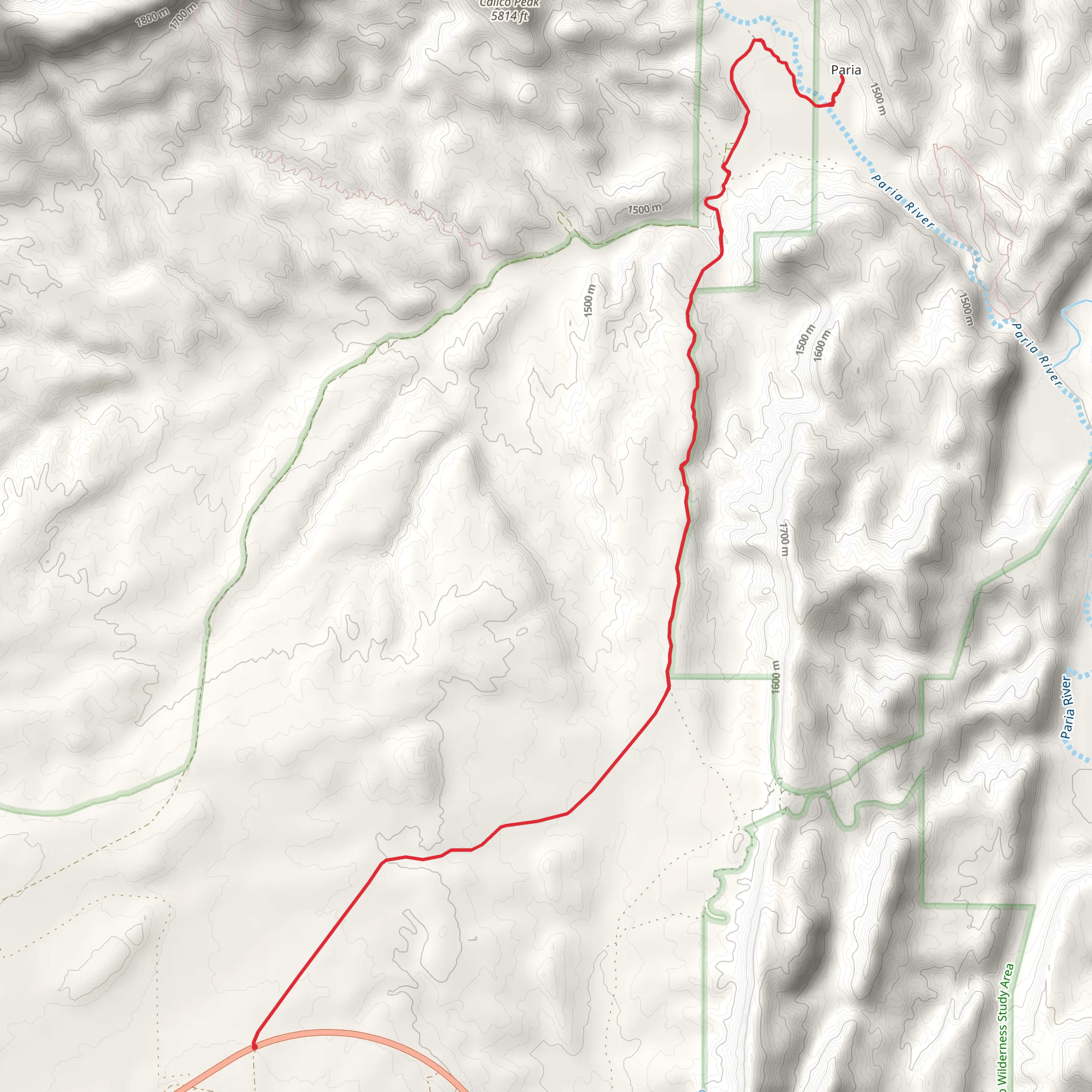Trail Through Ghost Town Pahreah mobile static map