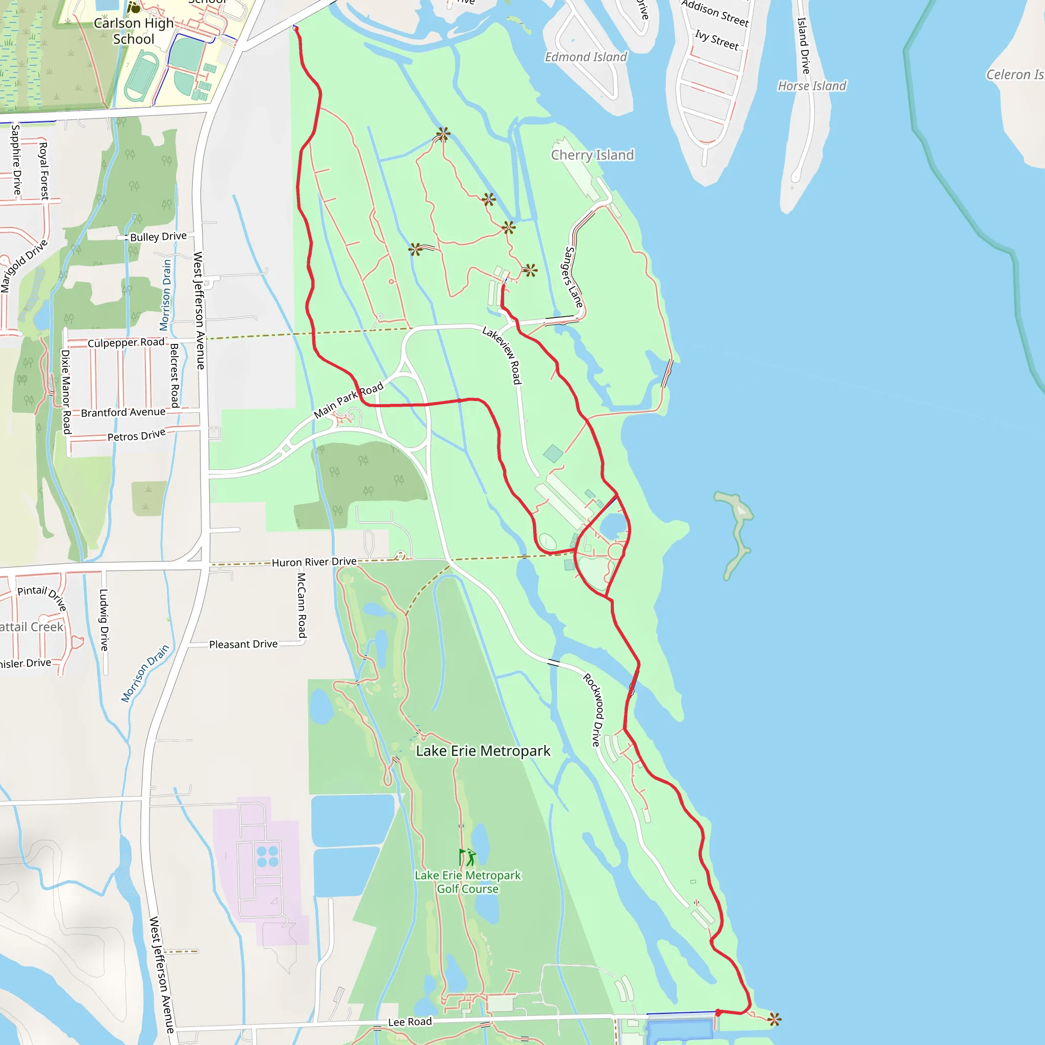 Sledding Hill and Downriver Linked Greenways mobile static map