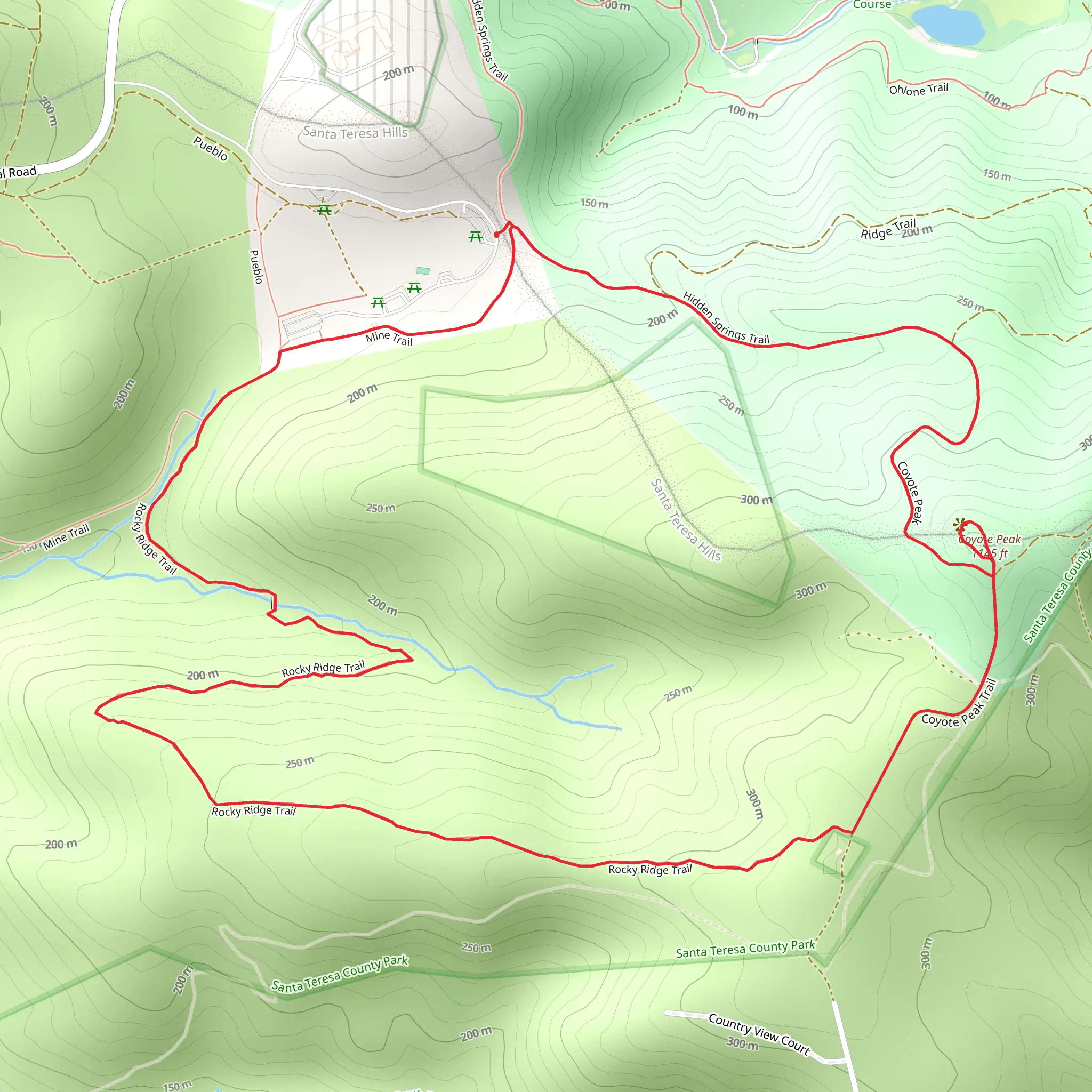 Coyote Peak - Rocky Ridge Loop Trail mobile static map