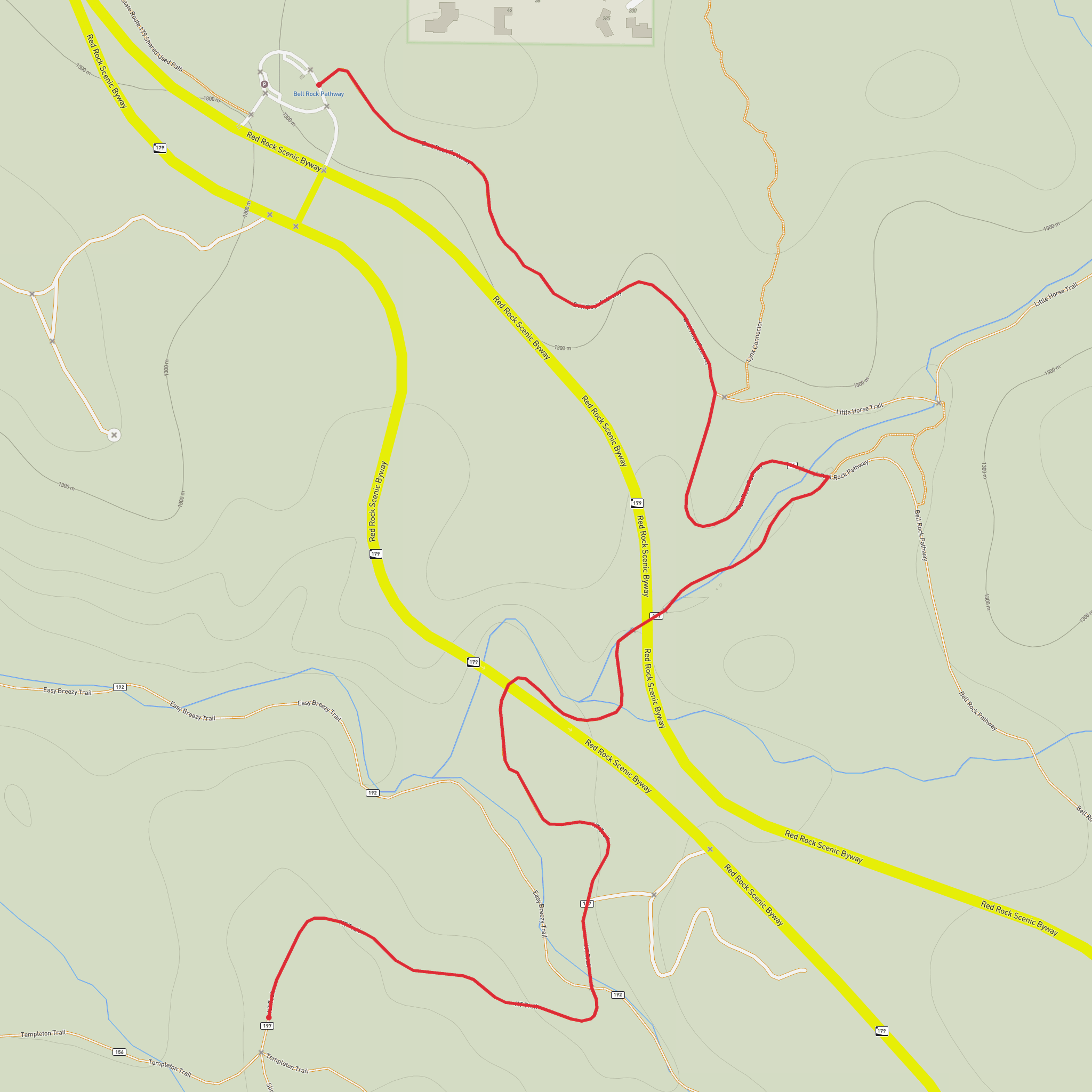 Bell Rock Pathway and HT Trail mobile static map