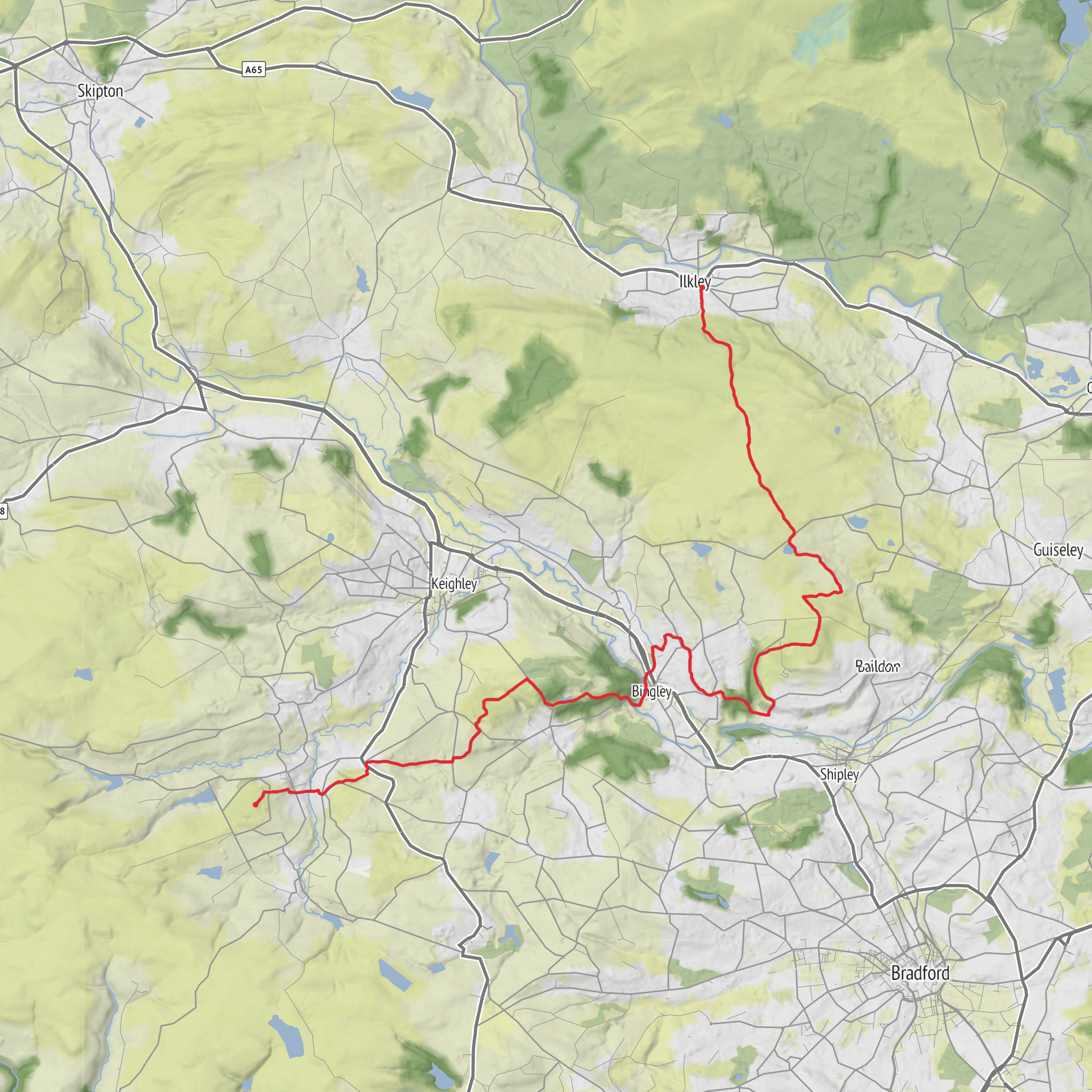 Bradford Pennine Gateway Trail mobile static map