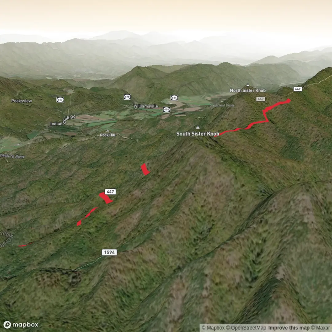 An image depicting the trail North Sister Knob via Shenandoah Mountain Trail and its surrounding area.