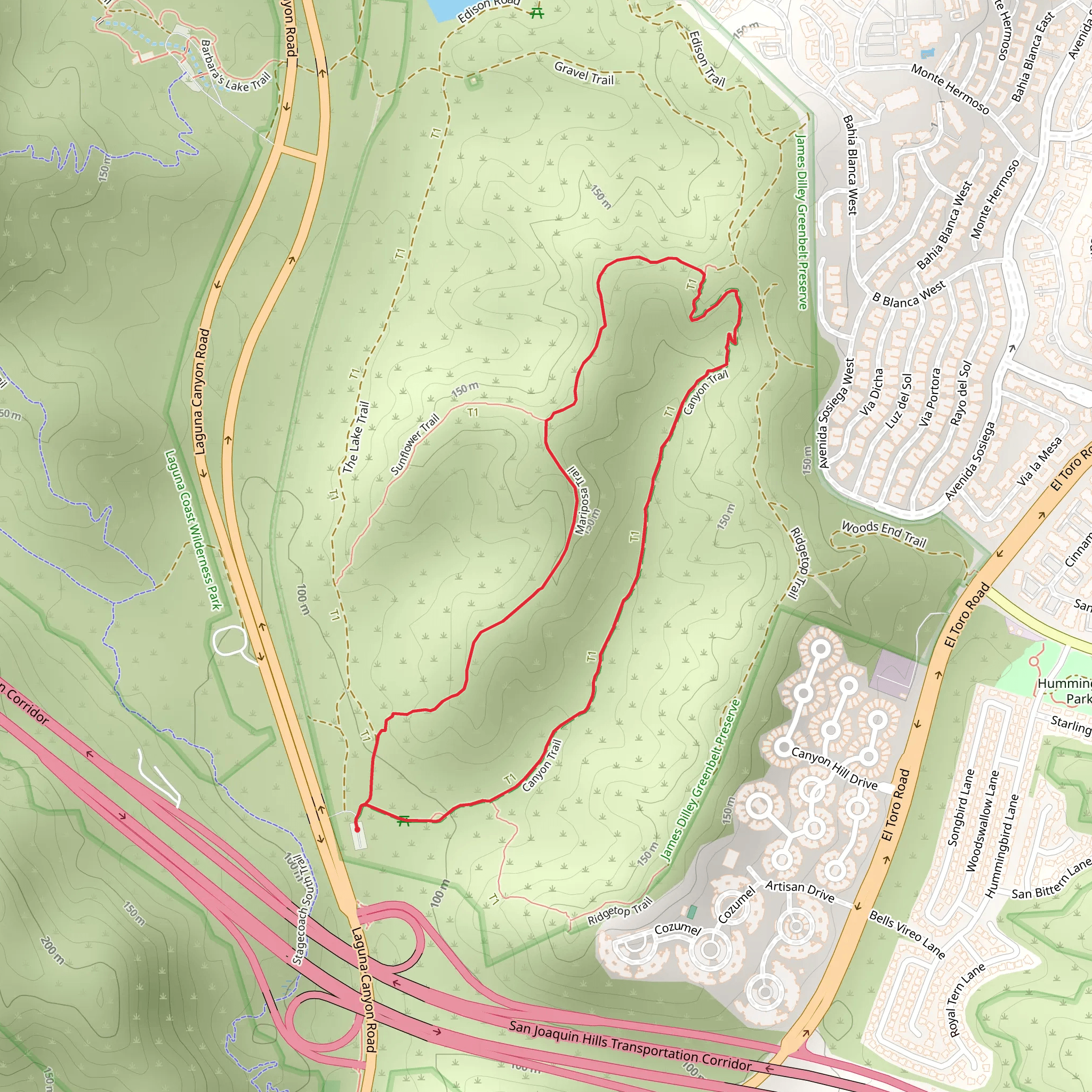 Canyon Loop Trail mobile static map